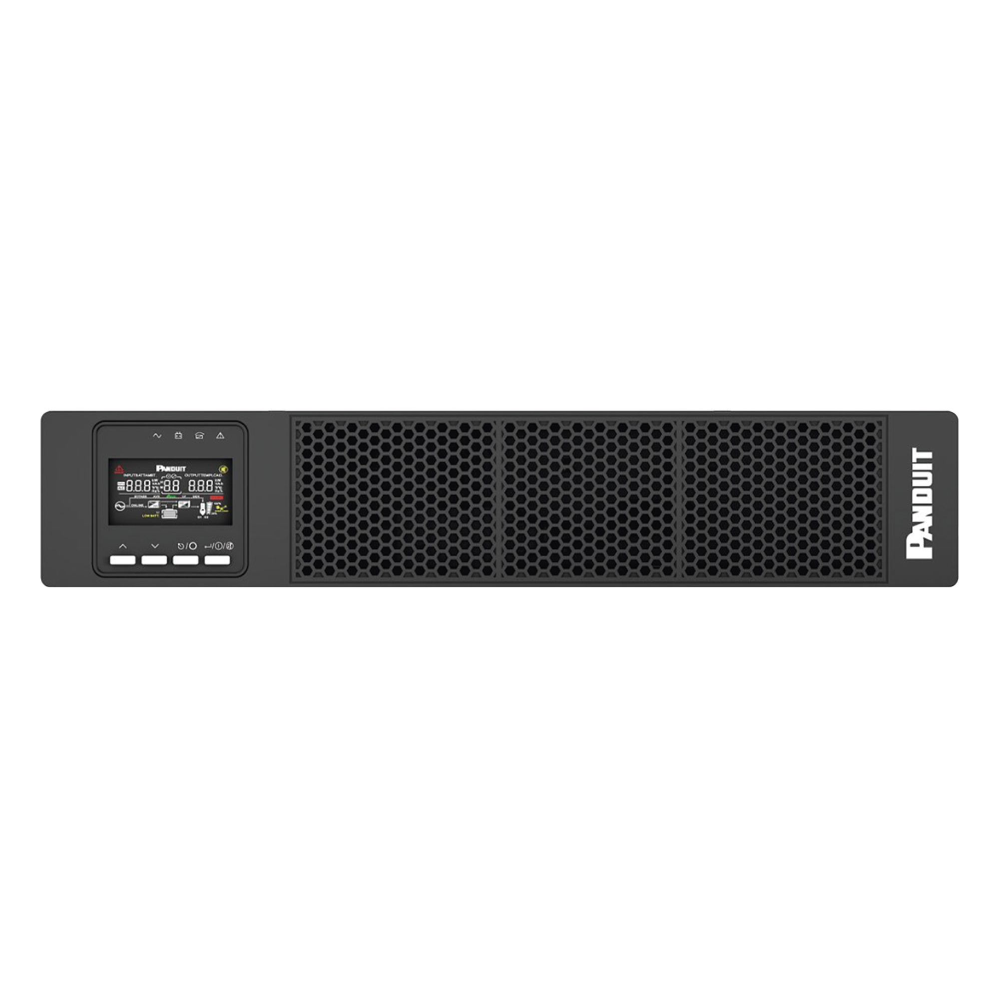 UPS Online Doble Conversión / 2000 VA / 2000 W / Factor de Potencia 1.0 / 6 Tomas NEMA 5-20R / 2 UR Rack / Onda Senoidal Pura / Voltaje Seleccionable 100-125 Vca — PANDUIT · SKU U02N11V