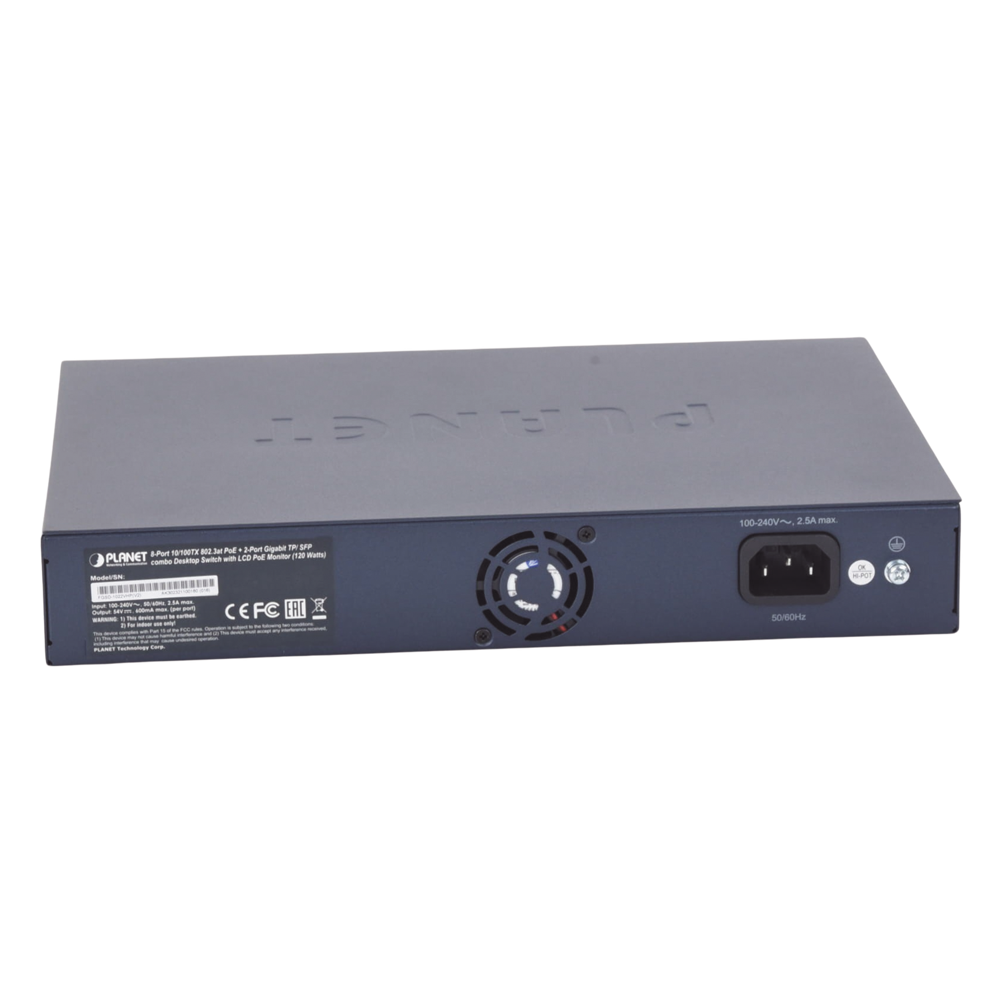 Switch PoE+ / Distancia 250 Metros / 8 Puertos + 2 Combo TP/SFP Gigabit y Pantalla LCD Para Monitoreo