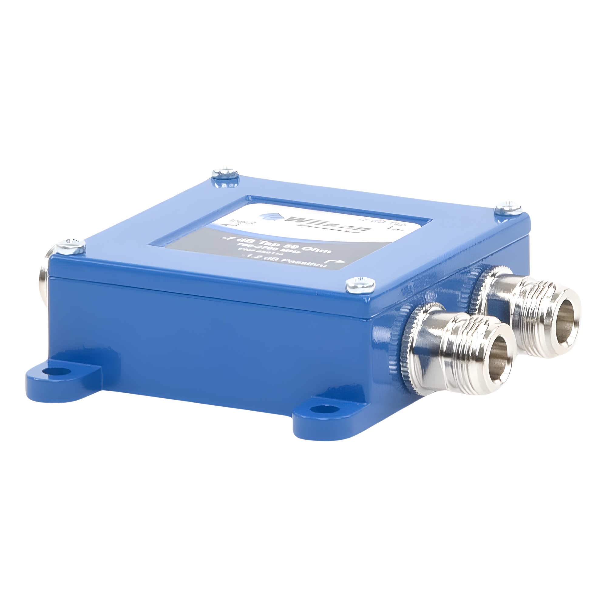 Separador TAP -7 dB con rango de frecuencia de 700 a 2500 MHz. Ideal para separar las antenas a diferentes longitudes de cable coaxial. 50 Ohm. Conectores N Hembra. 