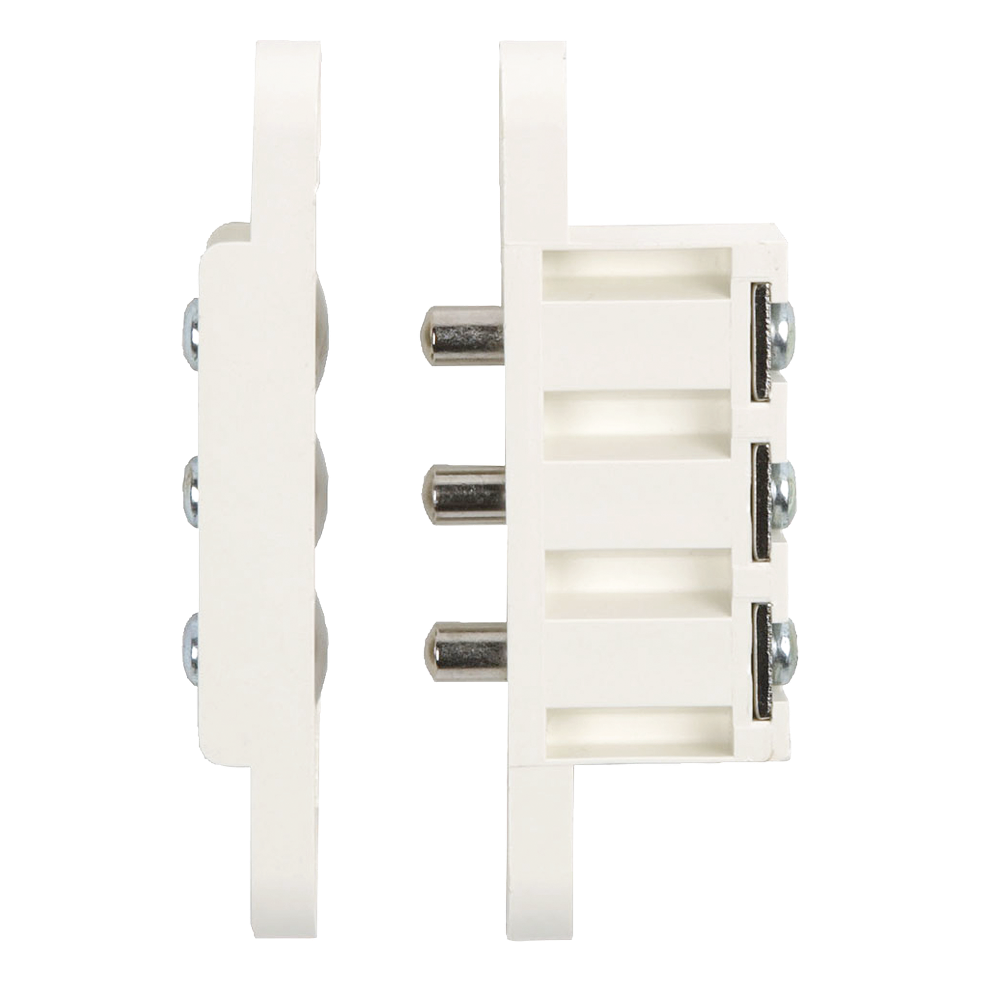 Contacto de transferencia / 3 pines / 1.5 A / 13 x 71 mm / Latón niquelado / Acabado blanco / 1/2' x 2-3/4' — RCI - DORMAKABA · SKU 9501PT