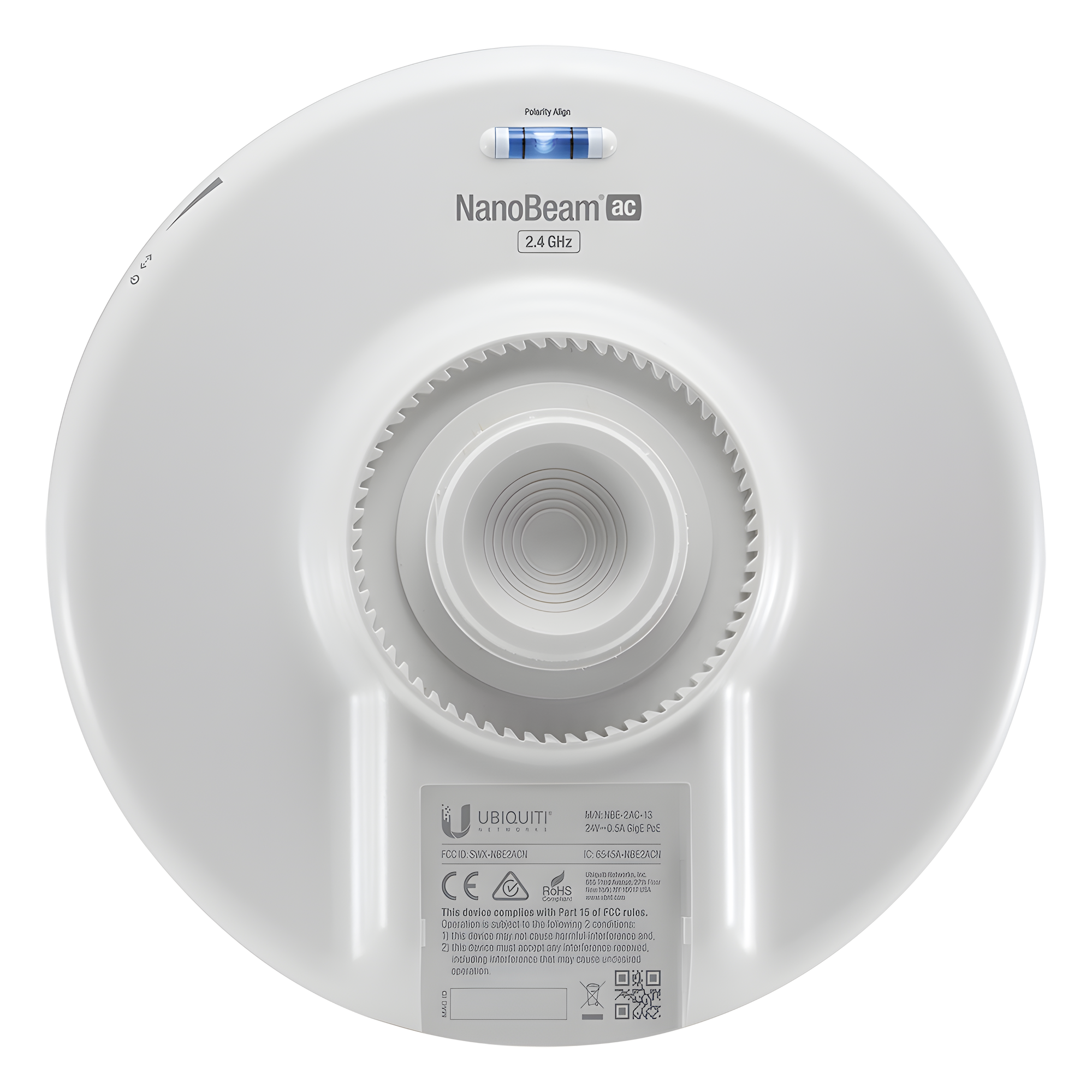 NanoBeam airMAX AC CPE hasta 330 Mbps, 2 GHz (2412 - 2472 MHz) con antena integrada de 13 dBi