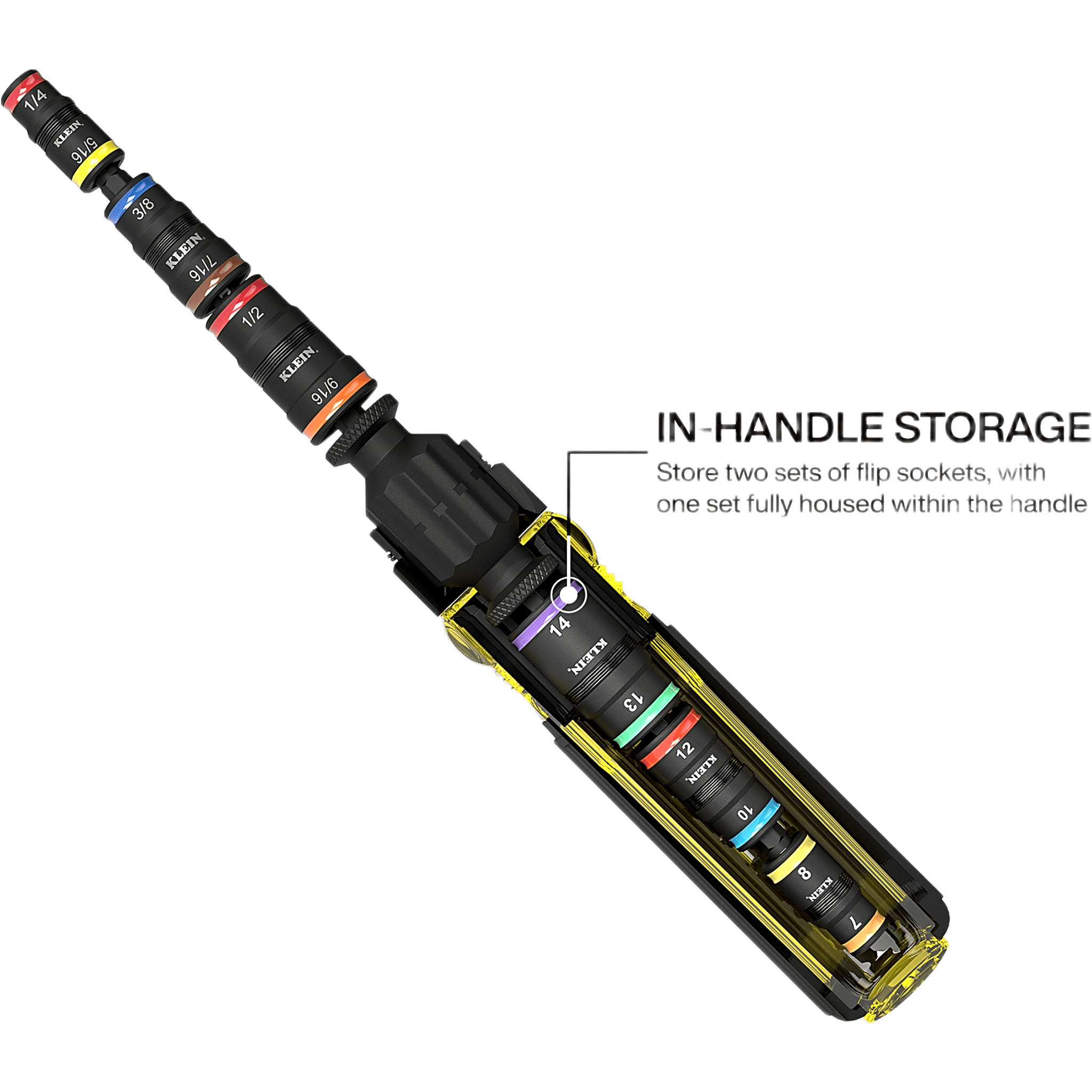 Desarmador de Impacto / 14 en 1 /  Magneto de Tierras Raras / Almacenamiento Dual / Asistencia de Torque /  Adaptador 7/8".