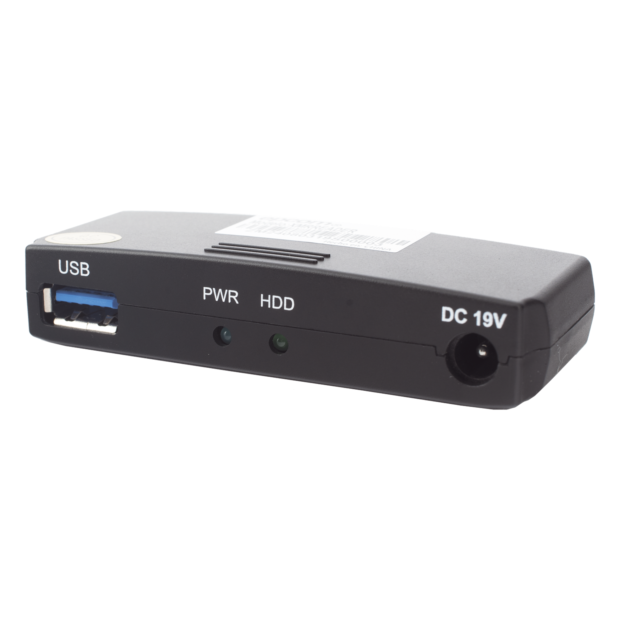 Lector Externo de Disco Duro / USB 3.0 200 Mbps / USB 2.0 40 Mbps / Aluminio / -10°C a 70°C / 12VDC 1A — EPCOM · SKU XMRREADER