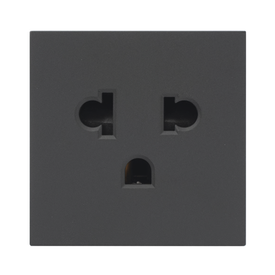Módulo para Tomacorriente Euroamericano / Color Negro / 45x45 mm (1.77 x 1.77 pulgadas) / Compatible con Torres y Cajas para Escritorio — SIMON · SKU SM-TCEA-N