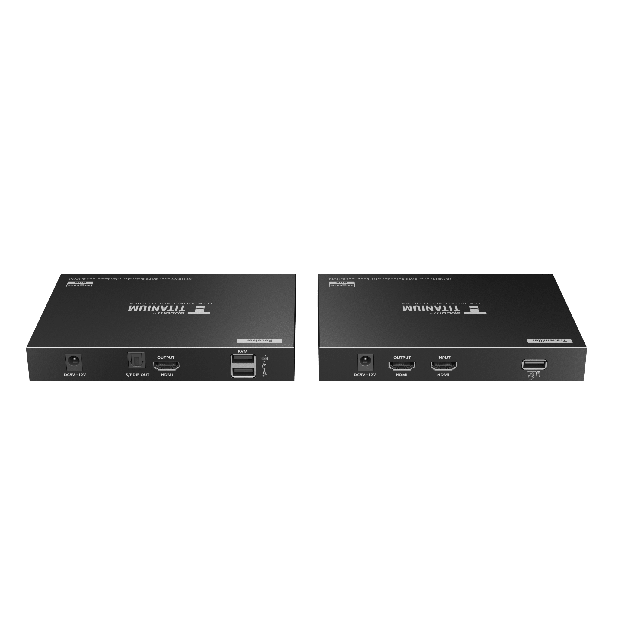 Extensor KVM HDMI / 4K @ 60 Hz / 70 m (229.7 ft) / Cat 6/6a/7 / USB / HDR10 / Salida Loop / S/PDIF / Uso 24/7 — EPCOM TITANIUM · SKU TT676KVM