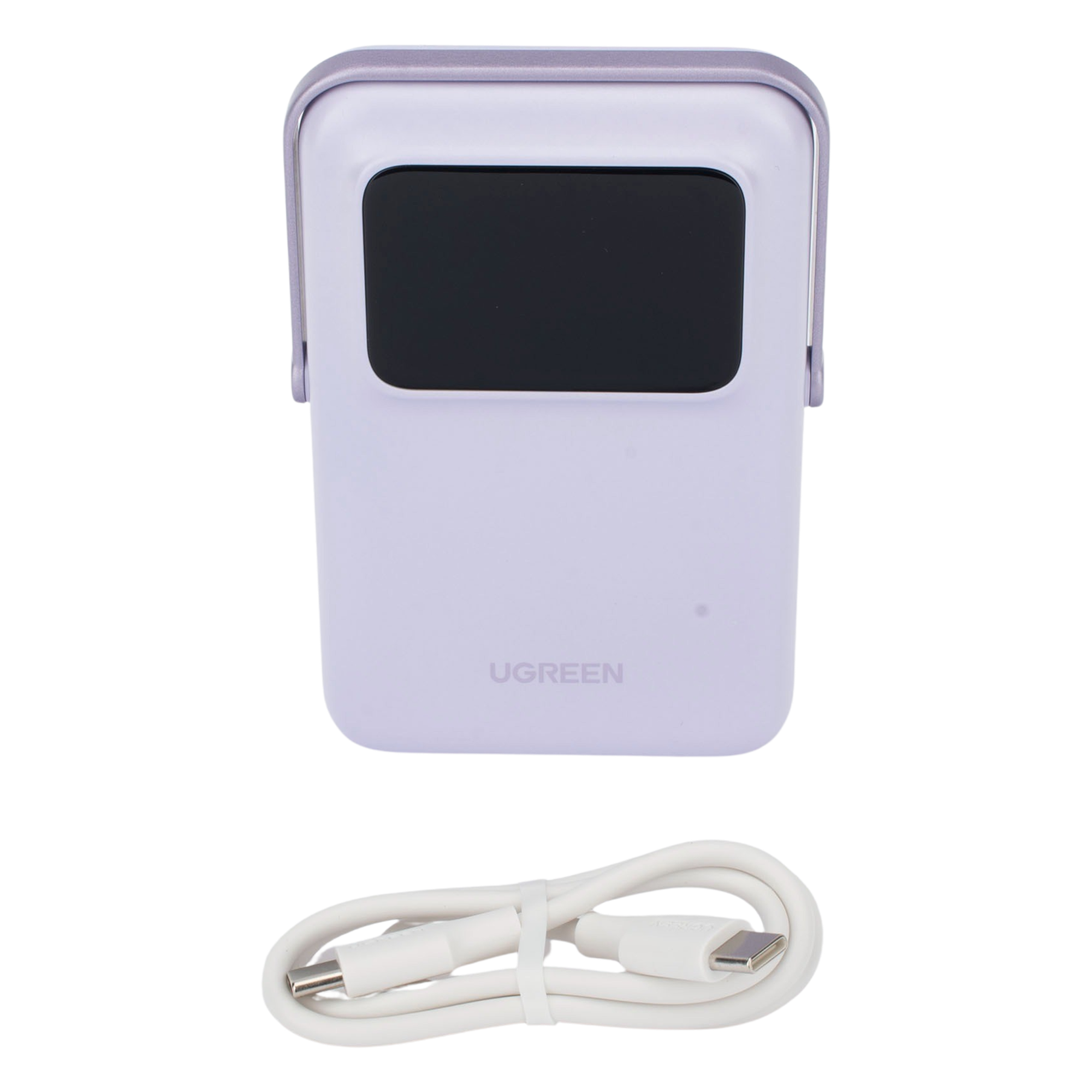 Power Bank Serie UNO Inalambrico | 10000mAh | 7.5W/20W  |  Con Emojis de Estado | Carga Rápida USB-C Bidireccional  | Pantalla TFT  Inteligente | Con Holder | Color Purple.