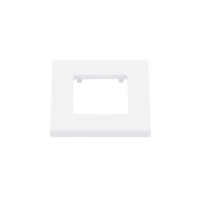 Embellecedor para Caja Europea / 84x84x8 mm / ABS Antimicrobiano / Blanco con Efecto de Contraste / Instalación sin Herramientas