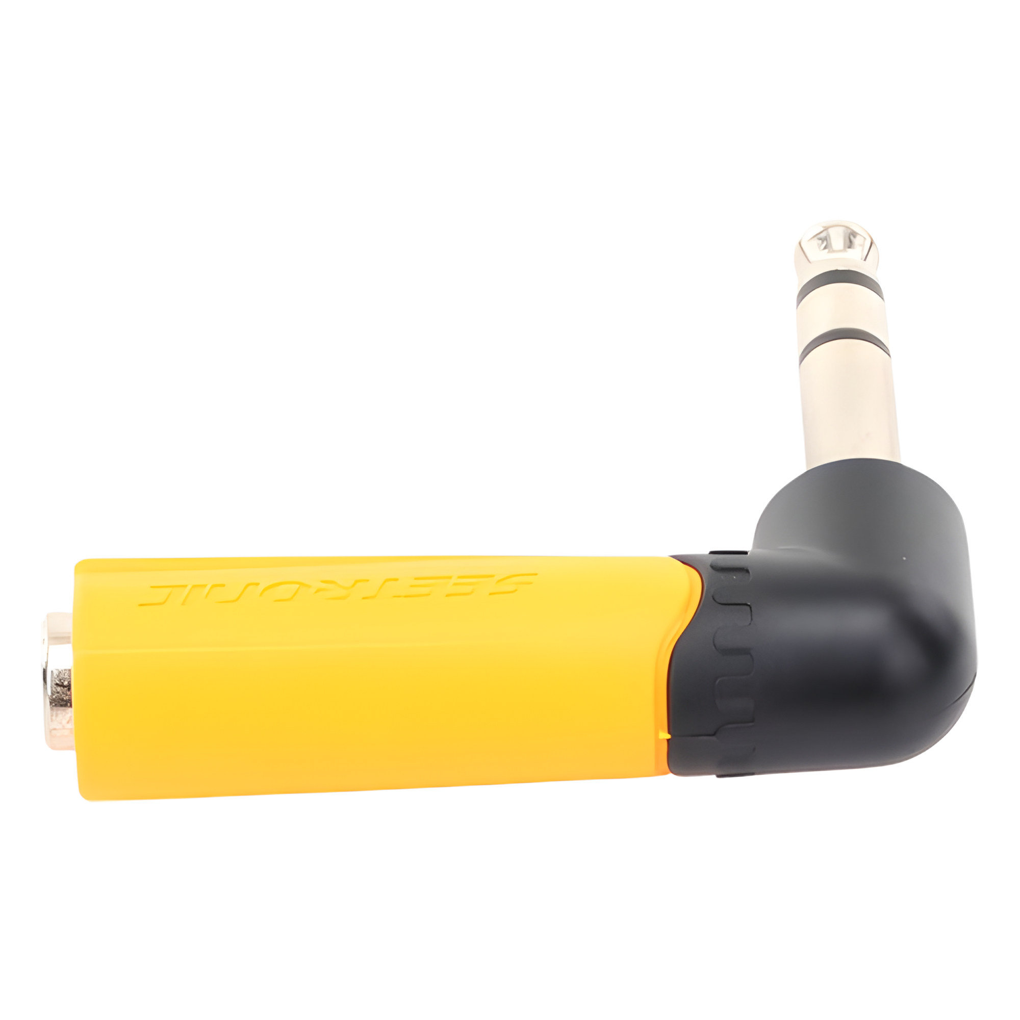 Adaptador de Audio Estéreo / Jack 1/4in a 1/4in / Ángulo Recto / Carcasa Plástica