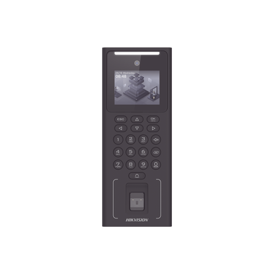 Terminal de Control de Acceso Facial / Wi-Fi / Batería de Respaldo / 500 Rostros / 3,000 Huellas y Tarjetas / Cámara 2 Megapixel / Reconocimiento 0.3 a 1.5 m (1 a 4.9 ft) — HIKVISION · SKU DS-K1T321EFWX-B/S