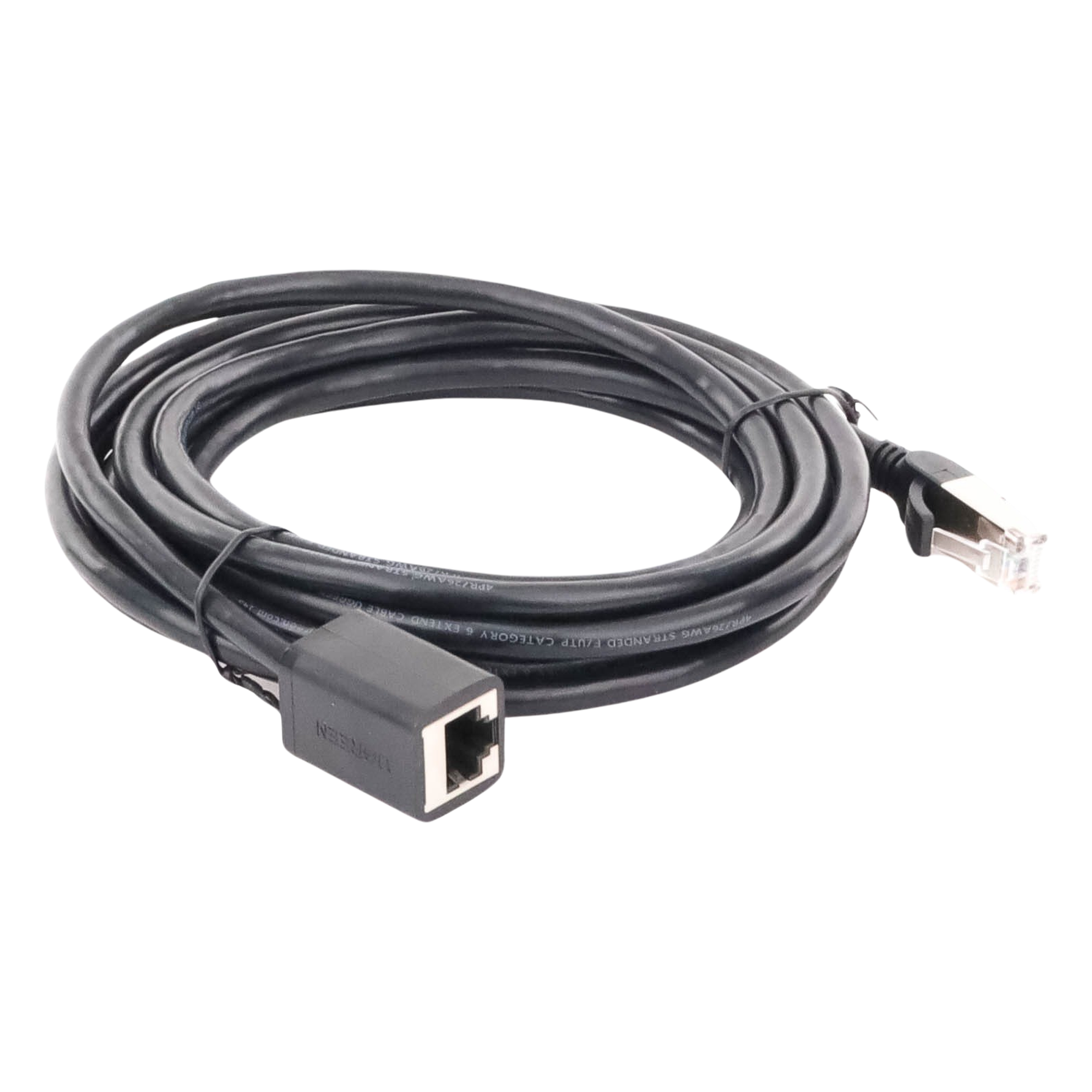 Cable de Extensión Cat6 RJ45 F/UTP / Macho a Hembra / 3 Metros (9.84 Pies) / Método de Conexión 568B / Velocidad de Transmisión 1000Mbps / Ancho de Banda del Canal 250MHz / Caja de Cobre / Negro
