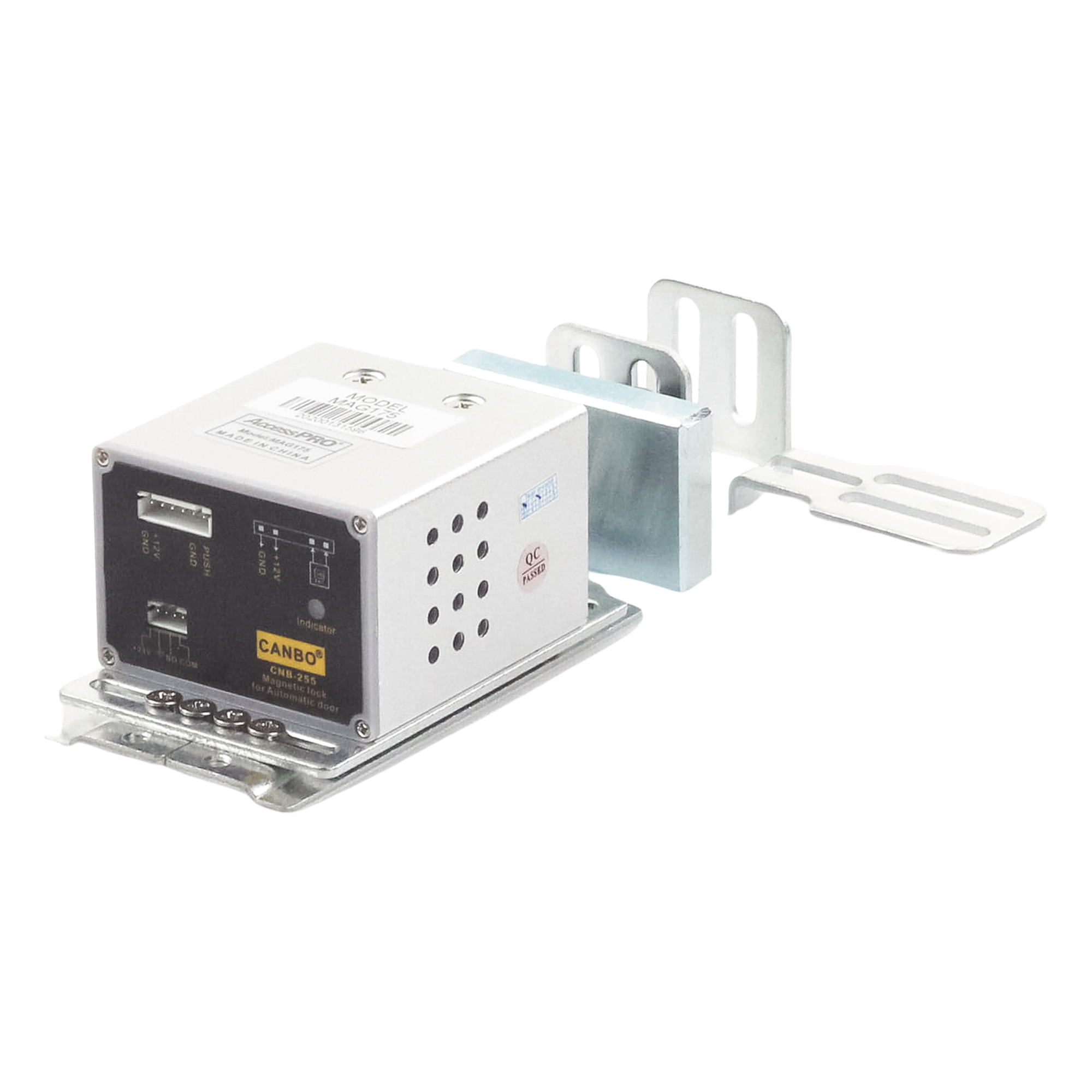 Chapa Magnética / 175 lbs (79.4 kg) / 12-24V AC/DC / Puertas Corredizas / Indicador de Estado / Fail-Safe — ACCESSPRO · SKU MAG175