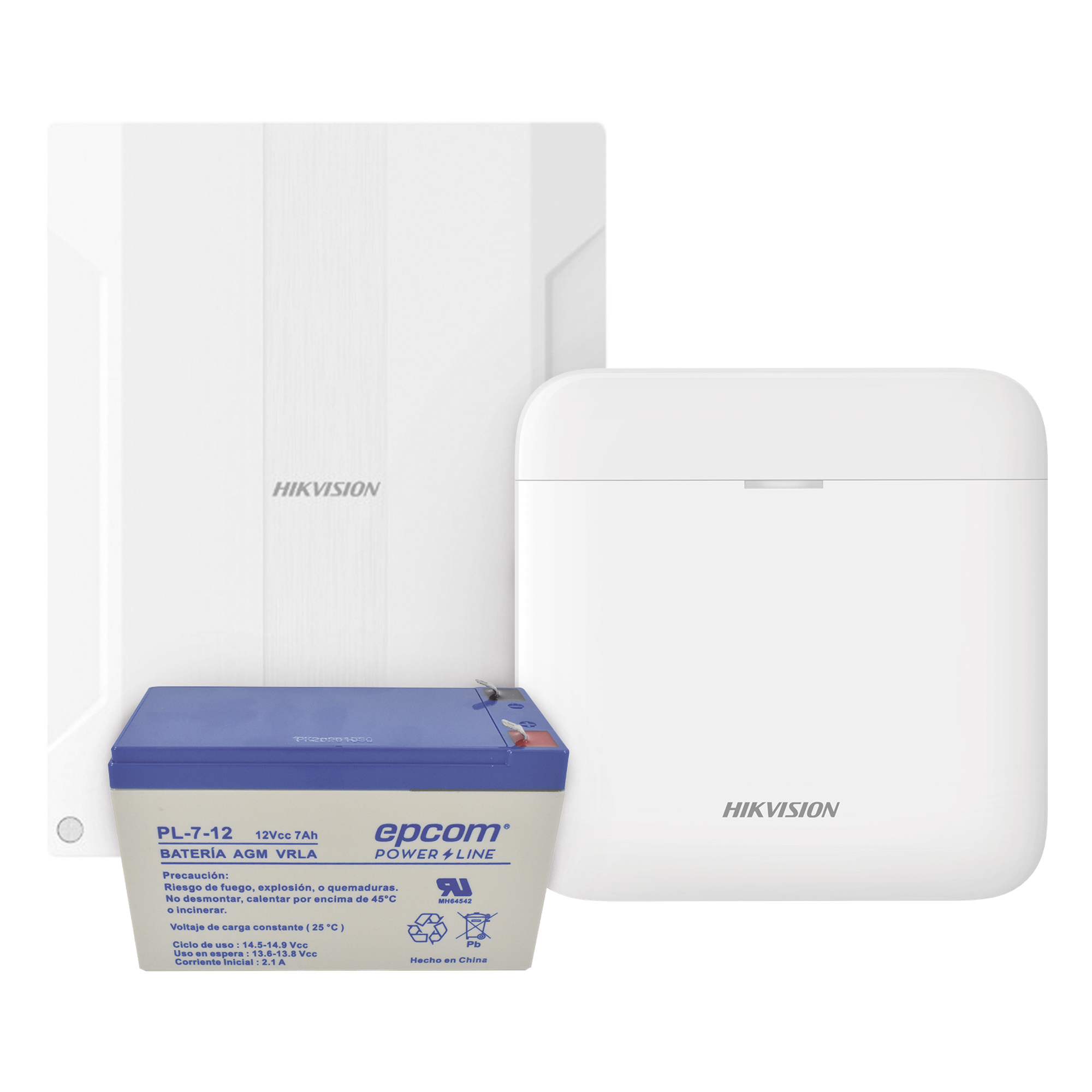 Kit de Alarma Inalámbrico / 48 Zonas Inalámbricas / Expansión 16 Zonas Cableadas / 433 MHz AES-128 / Batería de Respaldo 7 Ah — HIKVISION · SKU DS-PWA48K/EXP