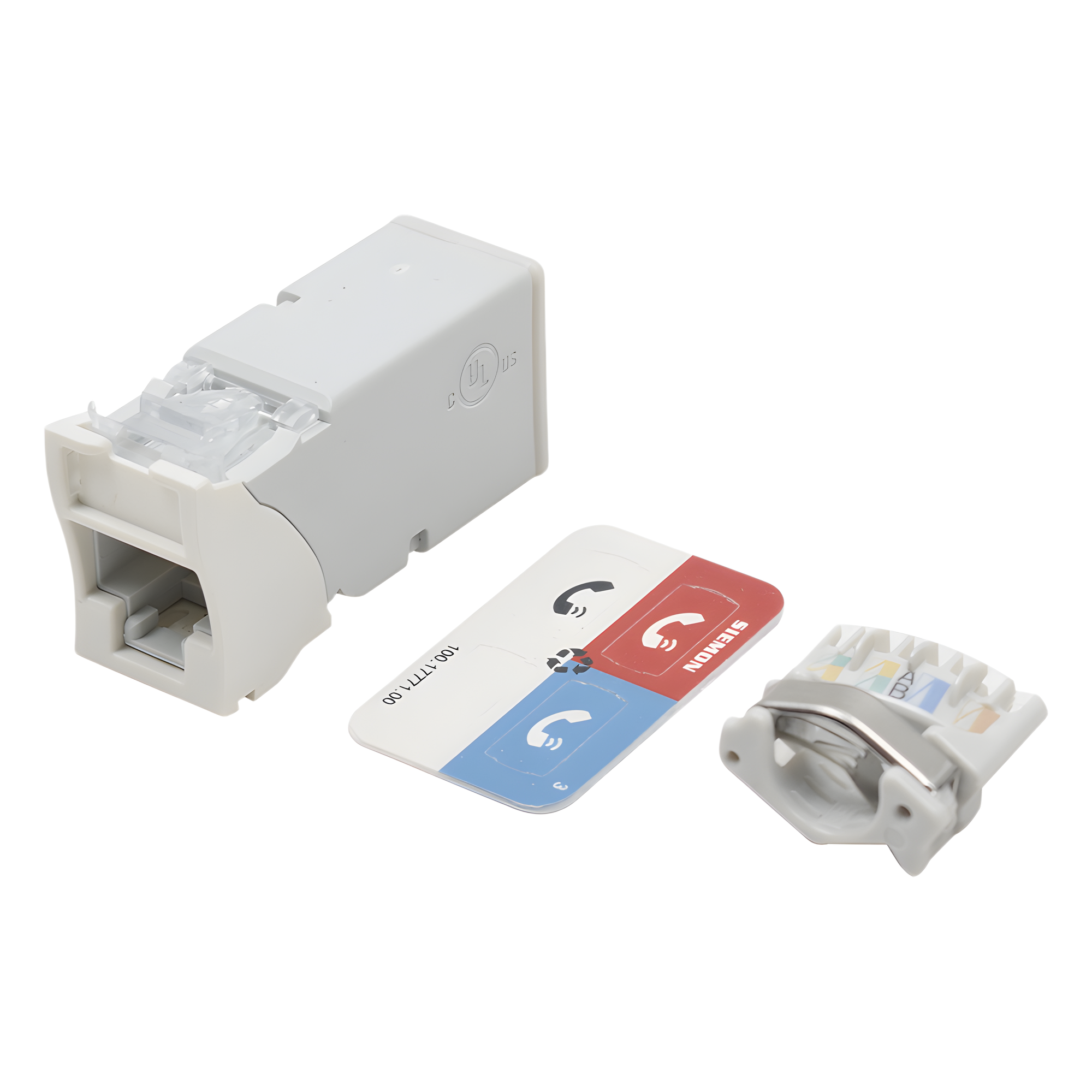 Jack Cat6A / UTP / Montaje Híbrido Plano-Angulado / Alta Densidad / Blanco / Versión Bulk — SIEMON · SKU Z6A-02B