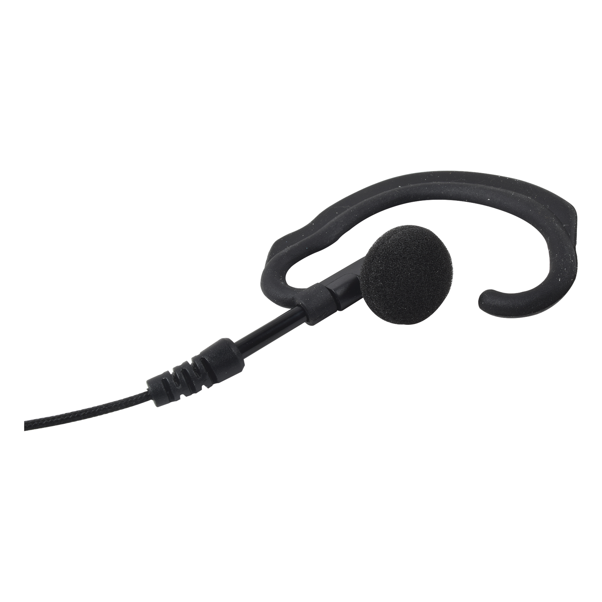 Micrófono de Solapa con Auriculares / Gancho de Oreja Suave / Cable Retráctil 2.5' (0.76 m) / Conector 2 Pines con Tornillos / Fibra Trenzada / Carcasa Policarbonato