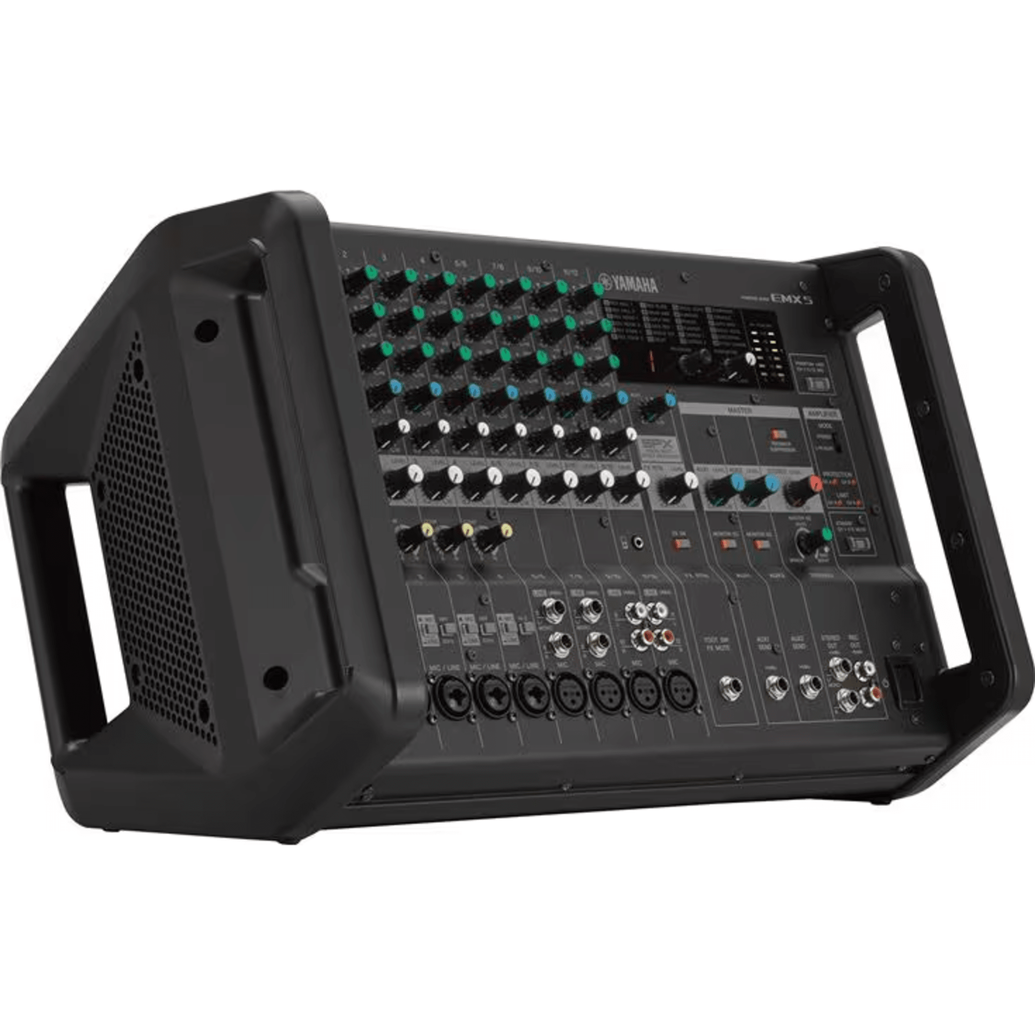 Mezcladora de Audio Amplificada | 12 Canales | Amplificador de Alta Eficiencia 2x630W | Efectos Integrados | 4/8 Ohms