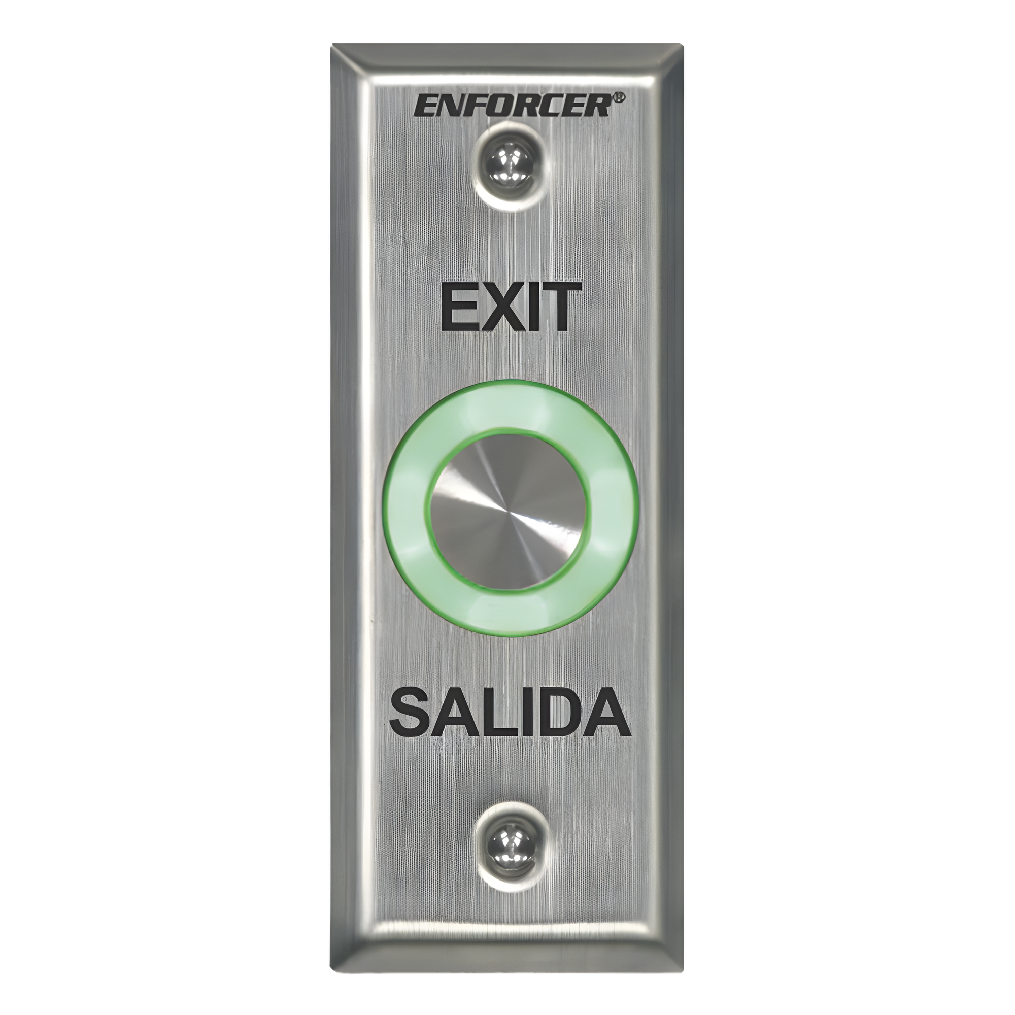 Botón de Salida Piezoeléctrico / IP65 / LED Bicolor Verde-Rojo / Toggle y Temporizador 1-30 s / Contactos NA/NC 2A / Acero Inoxidable — ENFORCER SECOLARM · SKU SD6176SS1Q