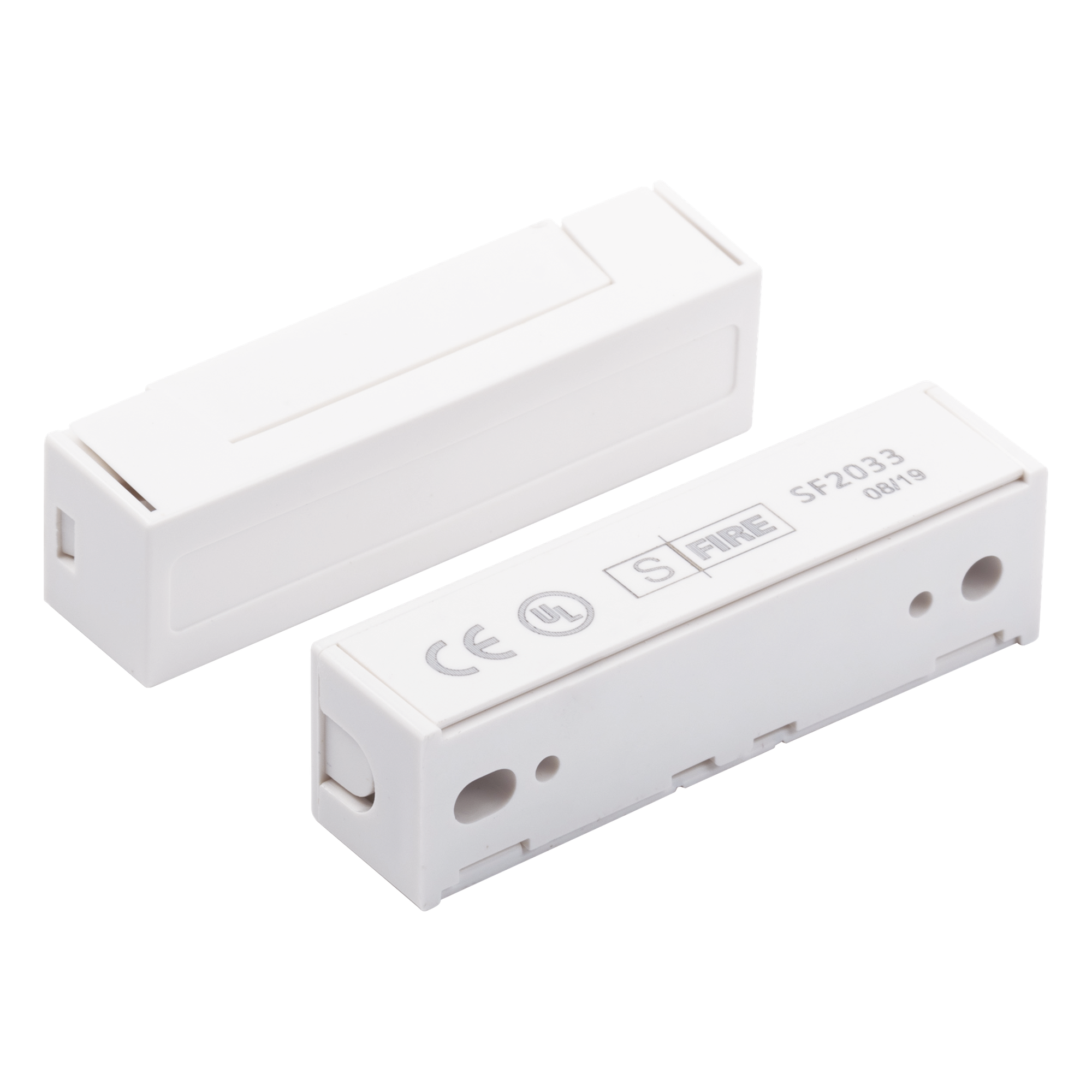 Contacto Magnético para Puertas y Ventanas / GAP 30 mm (1.18 in) / Switch NC / 12 VCC / Tapa Oculta — SFIRE · SKU SF-2033