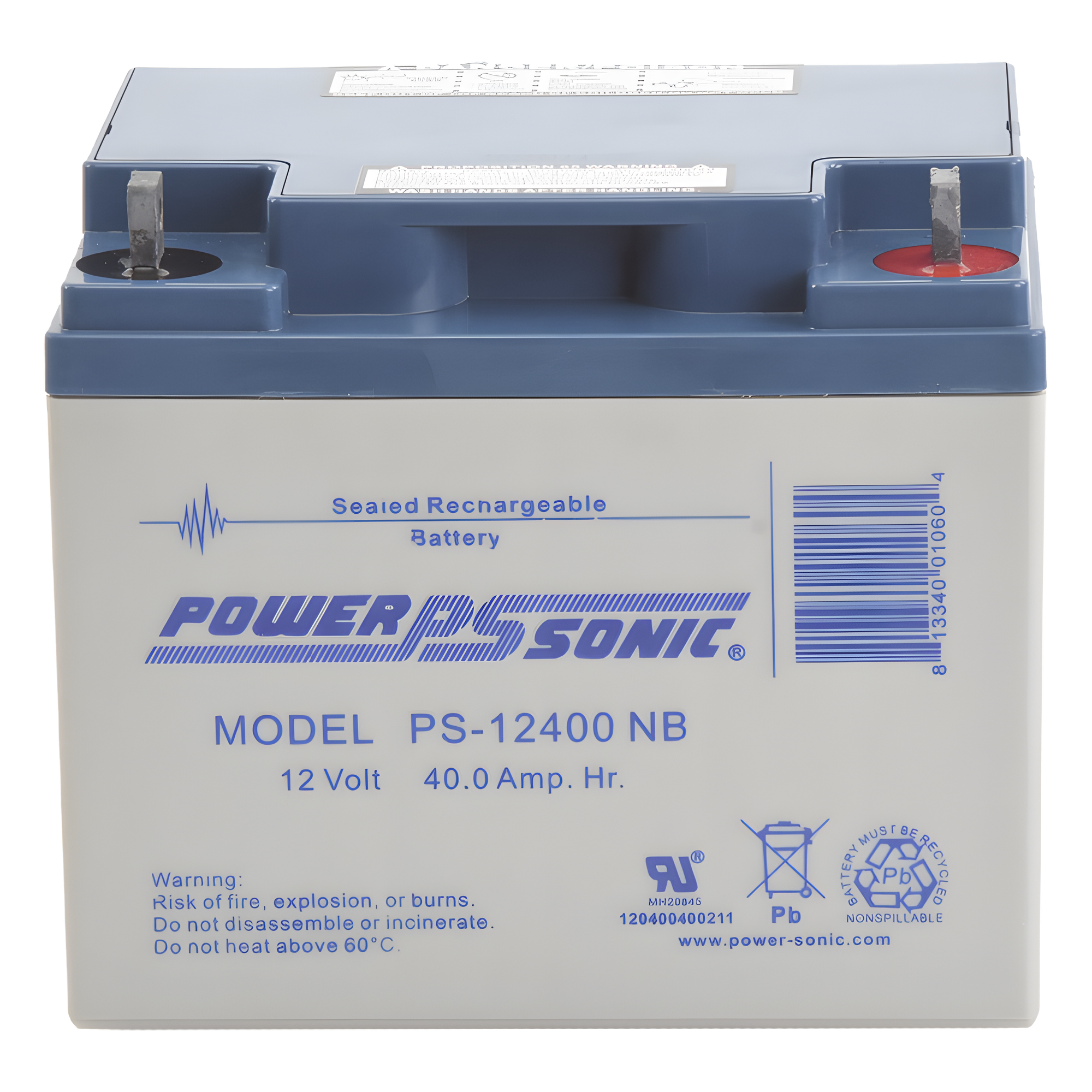 Batería 12V, 40AH, Para Respaldo, Tecnologías AGM/VRLA, 5 Años Vida Útil, Terminales NB, Reconocida UL  