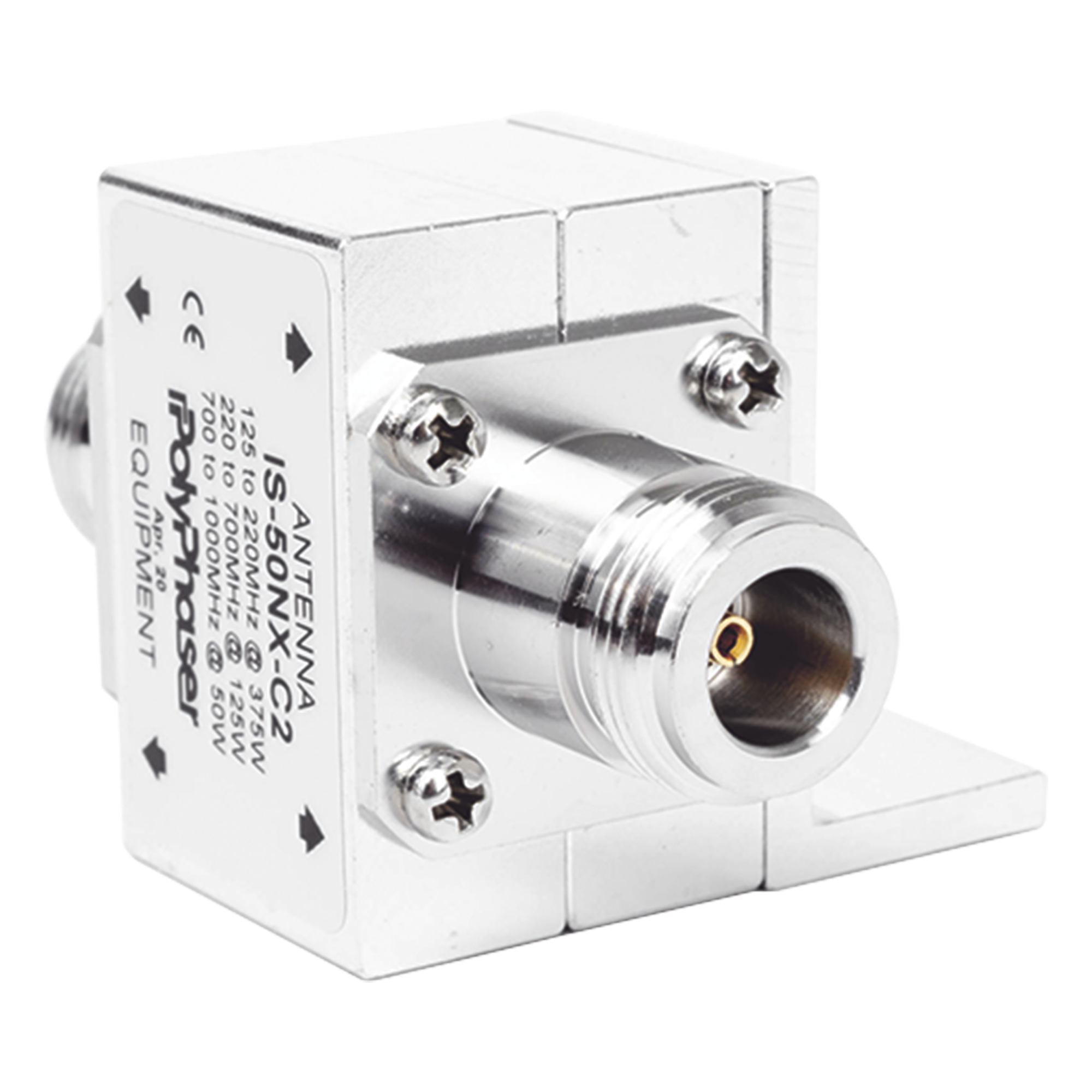 Protector Coaxial RF / 125-1000 MHz / 50 Ω / Conectores N Hembra / 50 kA / Tubo de Gas