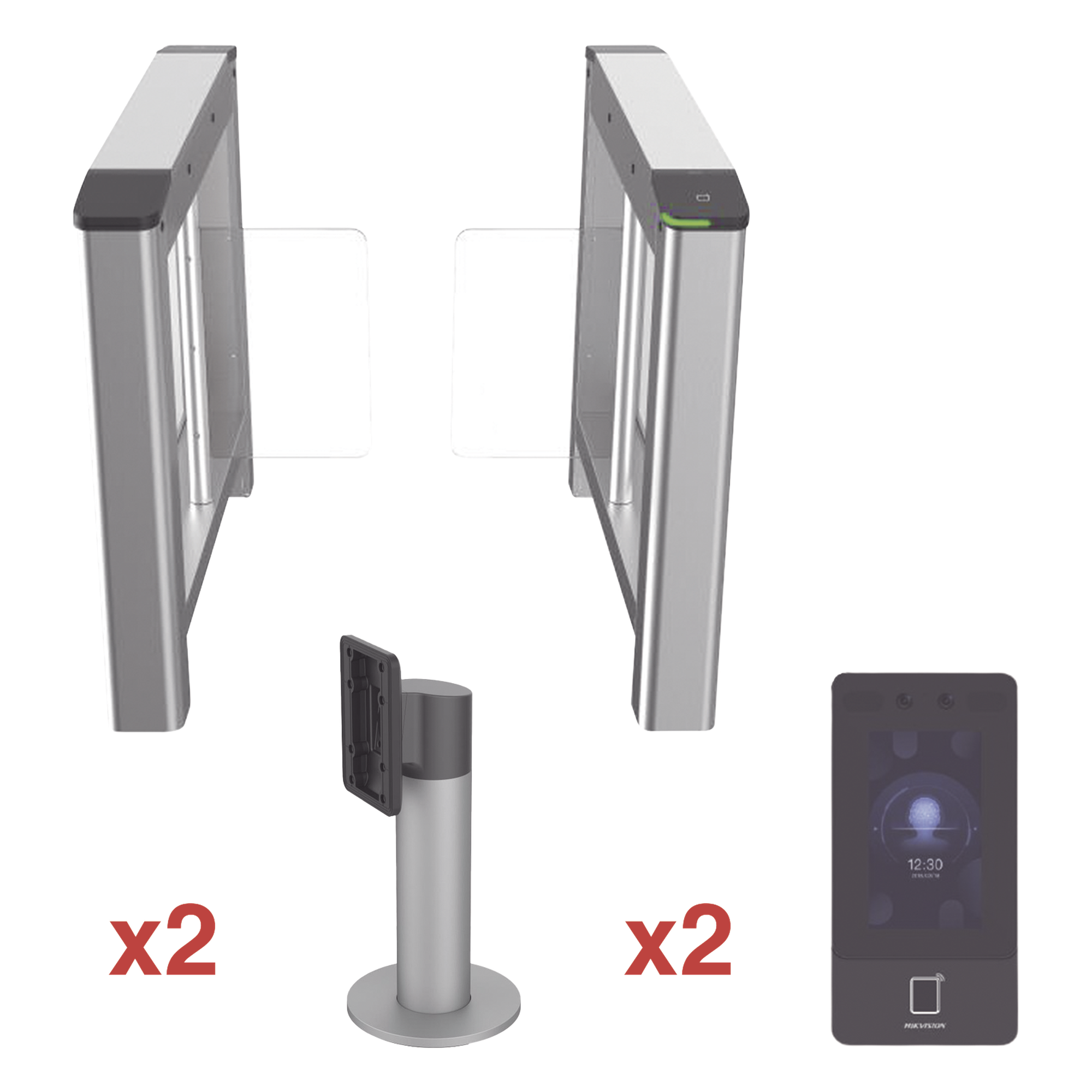 Kit de Torniquete con Terminales Faciales incluidas / Montajes Incluidos /  Izquierdo y Derecho / Carril de 90 cms / 3,000,000 MCBF / 4 Pares de IR