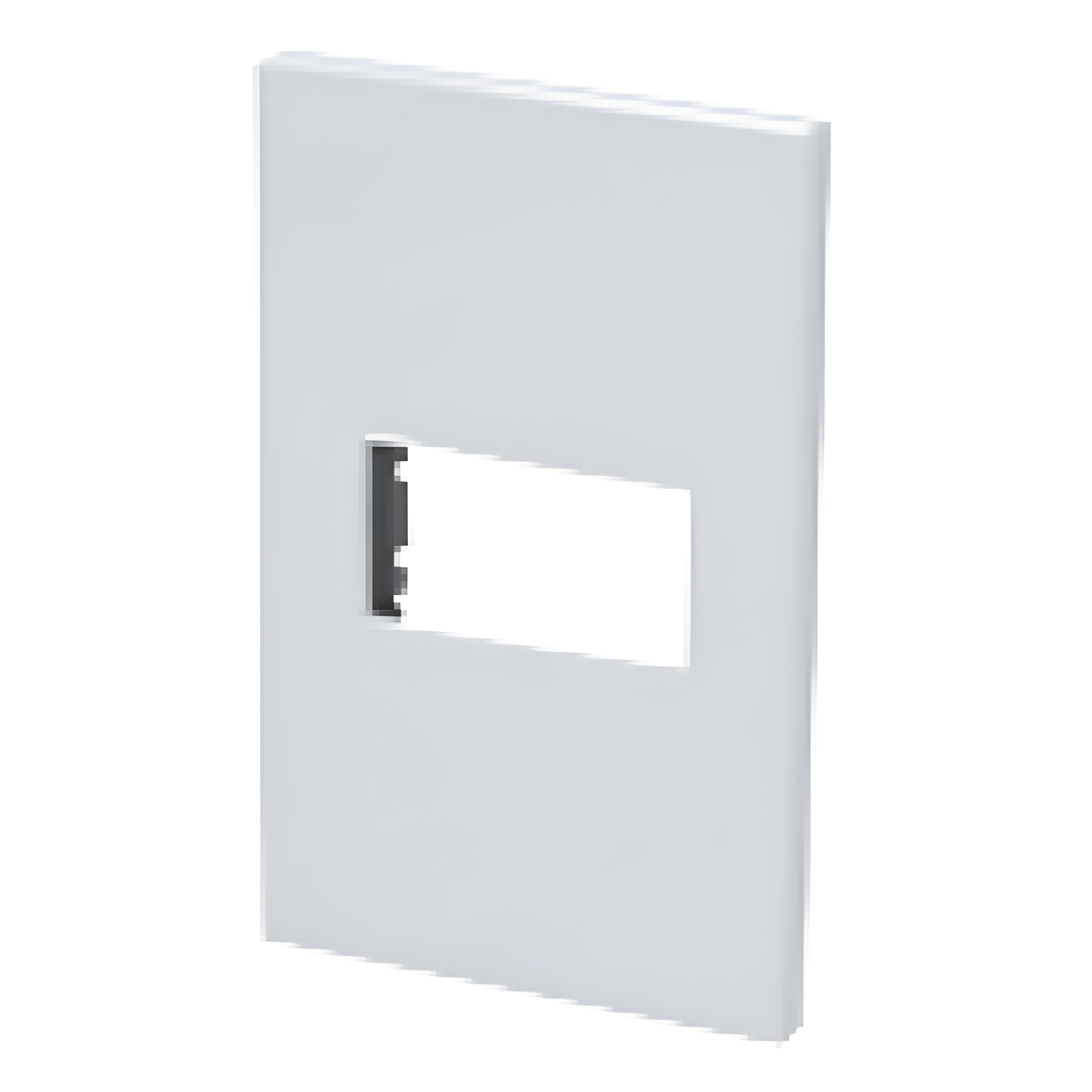 Placa de Policarbonato / 1 Módulo 1/3 / Base de Acero / 75 × 120 mm / Ancho 8 mm / Color Blanco — SURTEK · SKU SYS-P600B