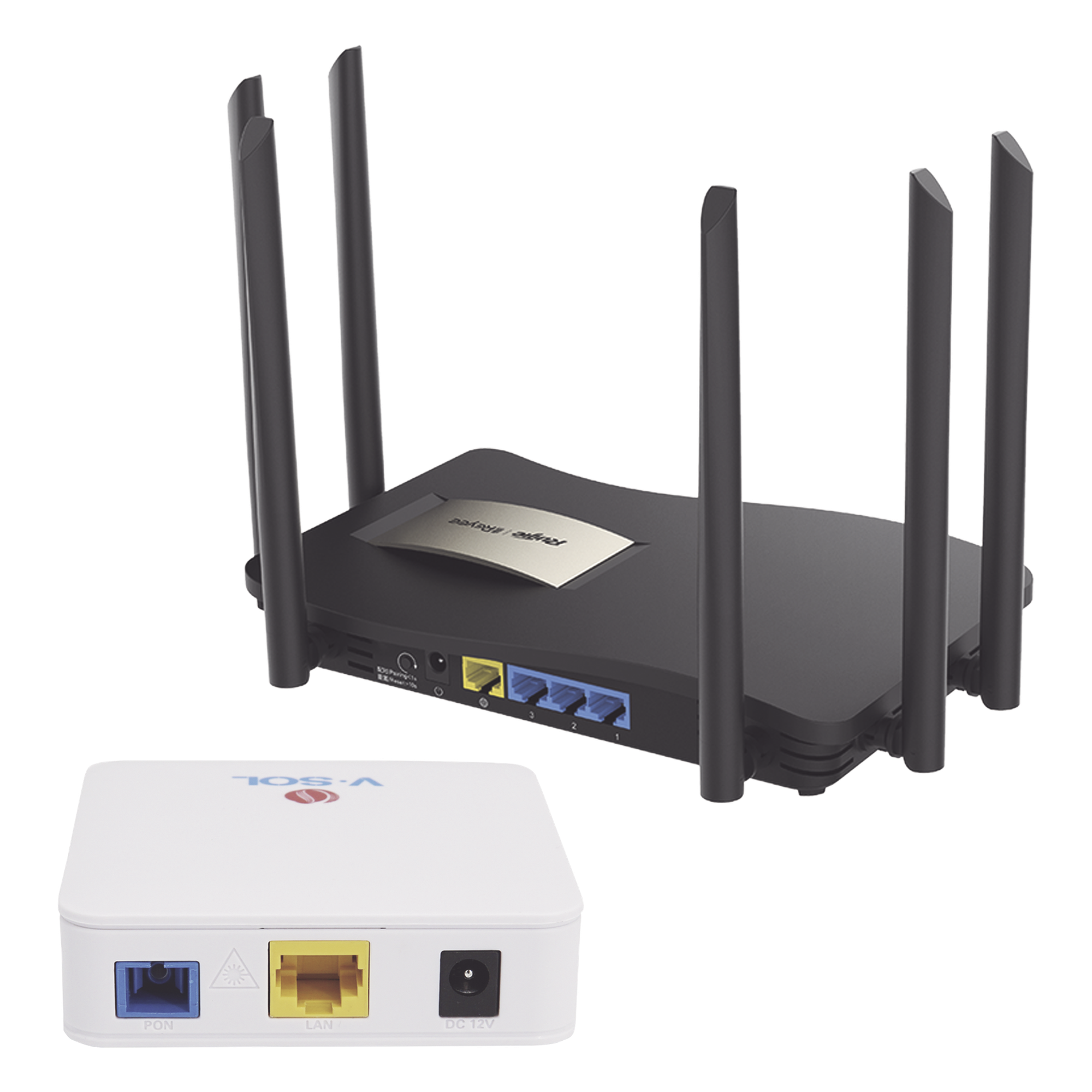 Kit ONU Bridge Dual GPON/EPON / Router Mesh Wi-Fi 5 / 1267 Mbps / 6 Antenas 6 dBi / IP41 — RUIJIE · SKU KIT2-VPON-MESH