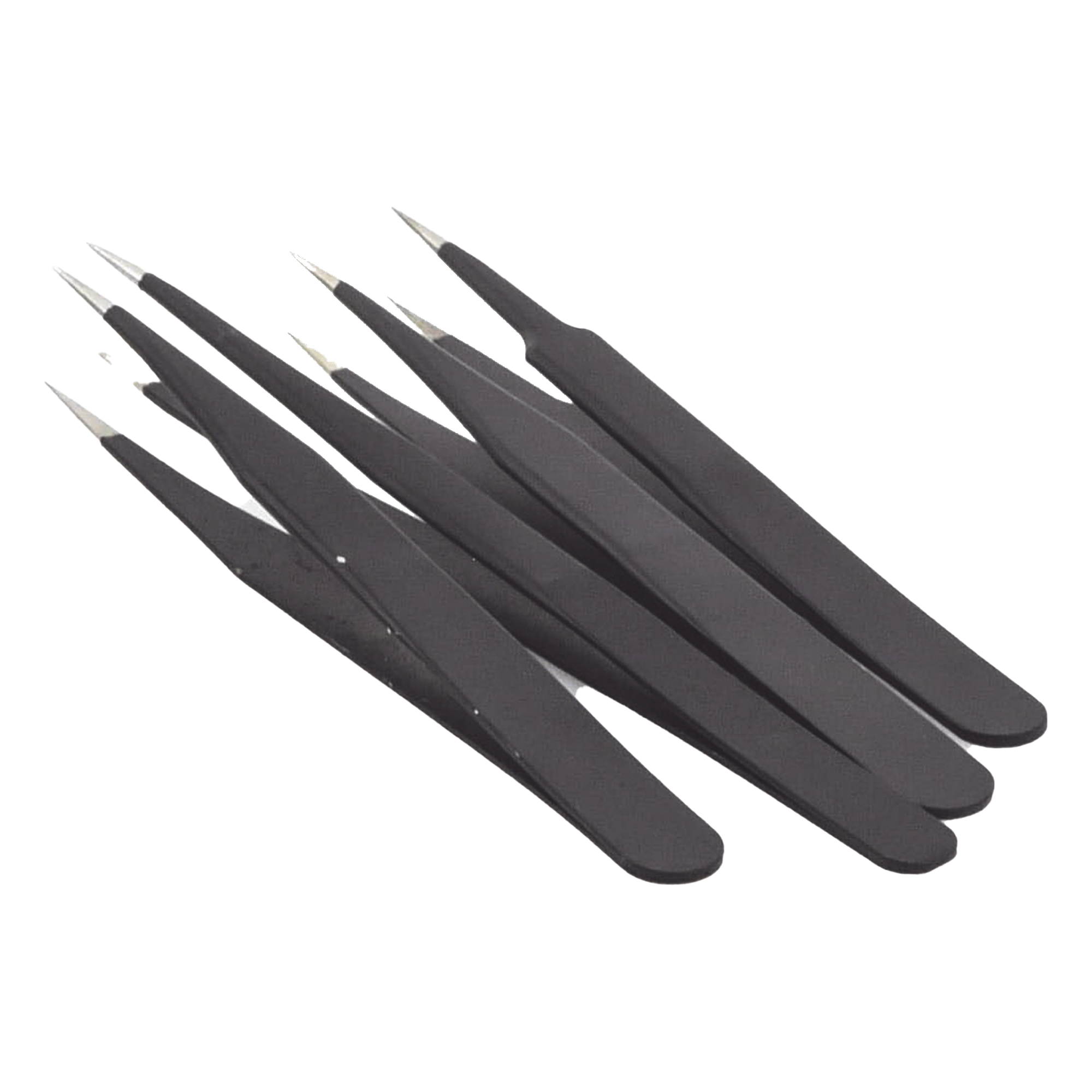 Juego de Pinzas Antiestáticas / 4 Piezas / Plástico Carbonizado / 12.3 cm / 17 g — EPCOM POWERLINE · SKU EP-TWP-4