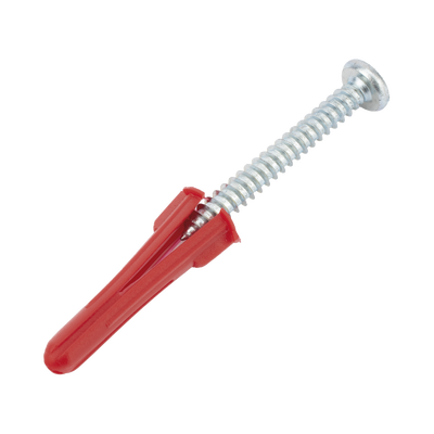 Taquete de 1/4  plástico paquete de 100 piezas para fijar objetos con tornillo en muros y techos de concreto o superficies sólidas, compatible con tornillo TH10X de 10 x 1 1/2"  (1103-03100) 