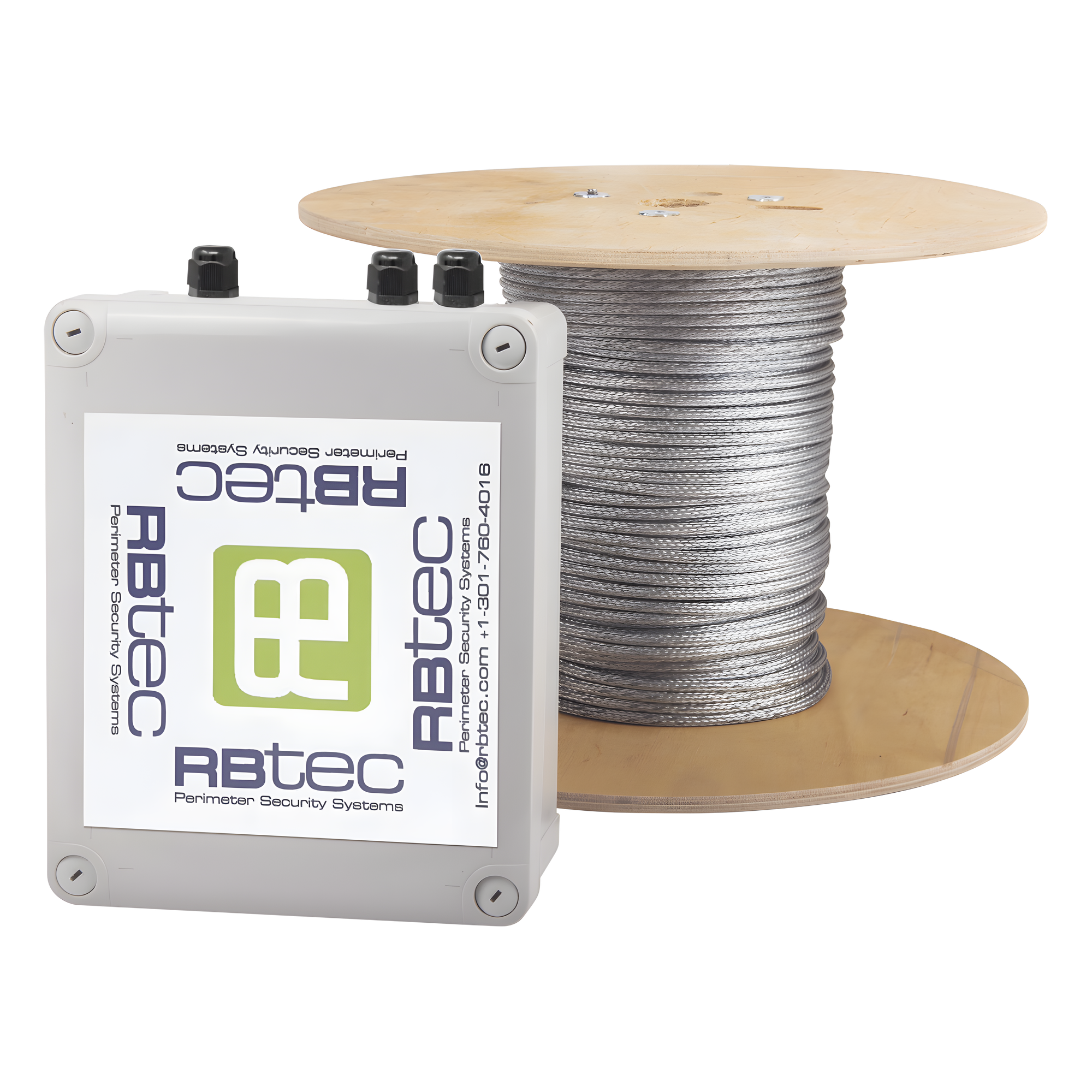 Cable Sensor Perimetral Blindado / 75 m (246 ft) / 1 Zona / Detección por Vibración / Malla de Acero Inoxidable / IP66 / Tarjeta LPU400 — RBTEC · SKU IROC-1Z-250-V2