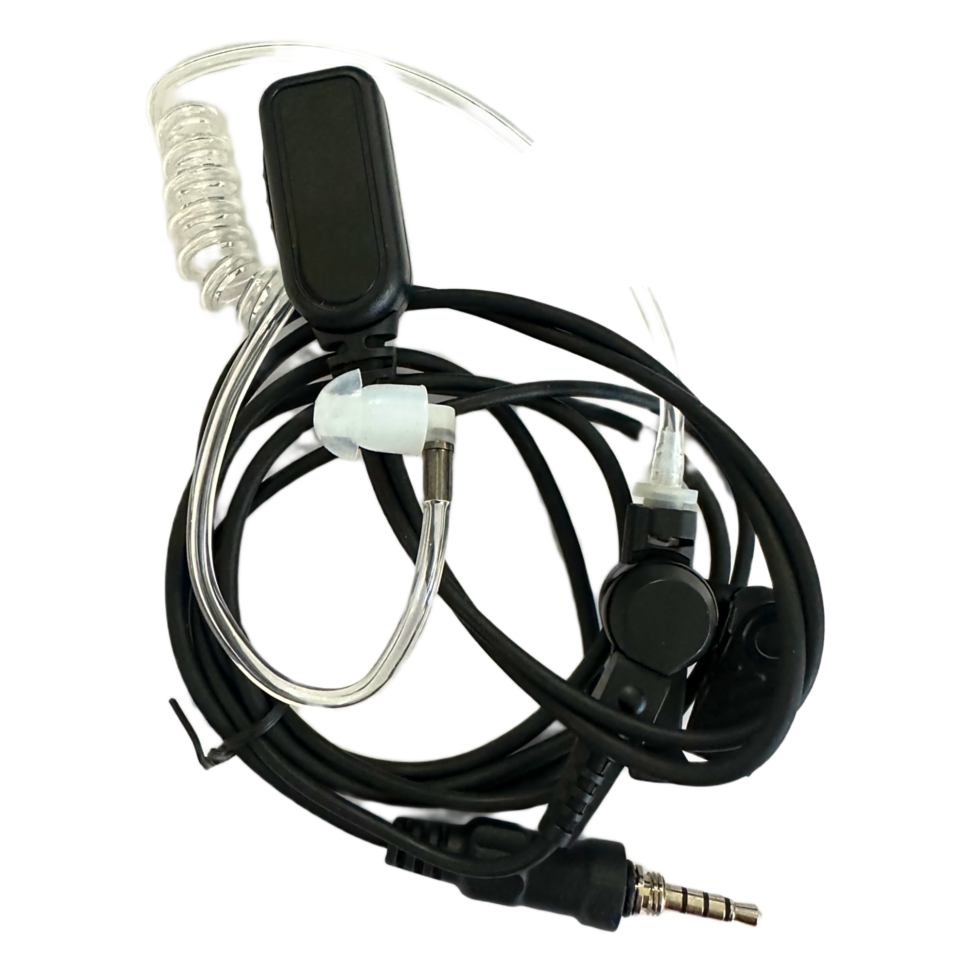 Micrófono Audífono de Solapa / Tubo Acústico Transparente / 2 Cables / Audio Bidireccional / Material Hipoalergénico — SYSCOM · SKU NF893ET