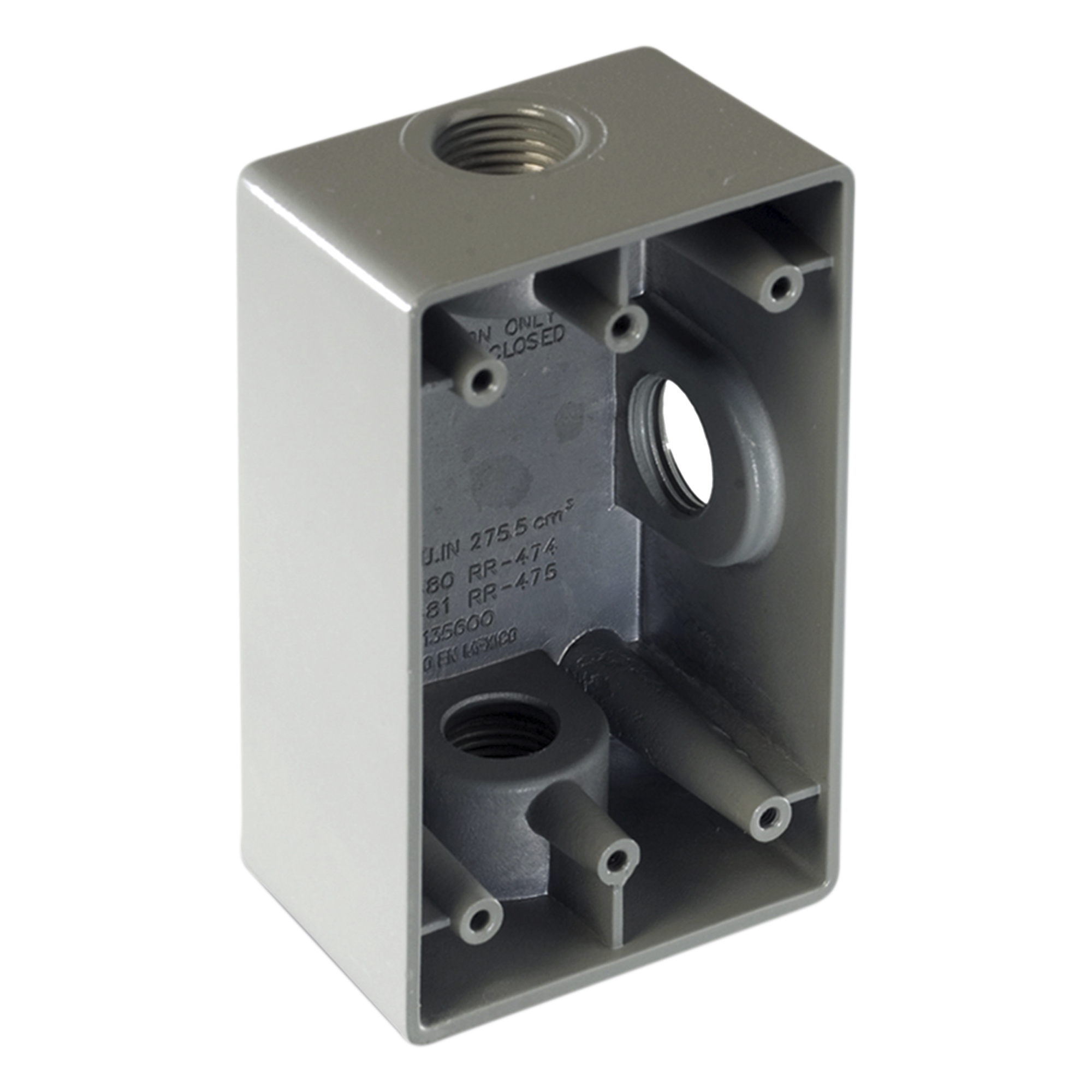 Caja Condulet / 1" (25.4 mm) / Tres Bocas / Aluminio Diecast / NPT / Intemperie — RAWELT · SKU RR-2743