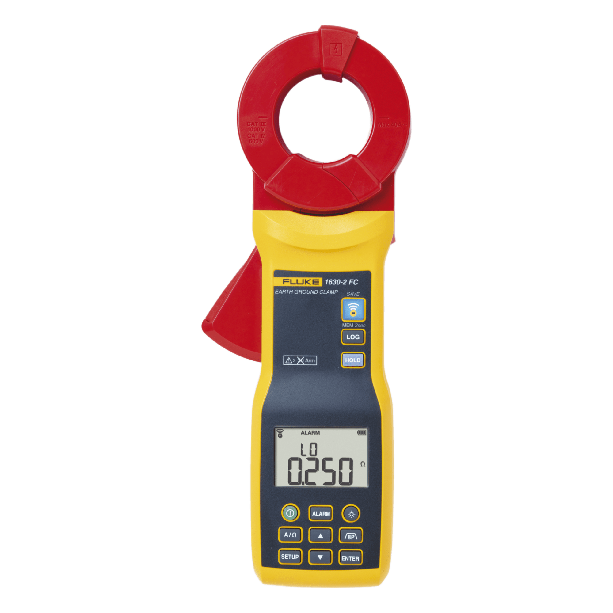Terrómetro de Gancho / Sin Picas / 0.025 a 1500 Ω / Fuga 0.2 mA a 39.99 A / CAT III/IV / 1000V — FLUKE · SKU FLUKE-1630-2FC