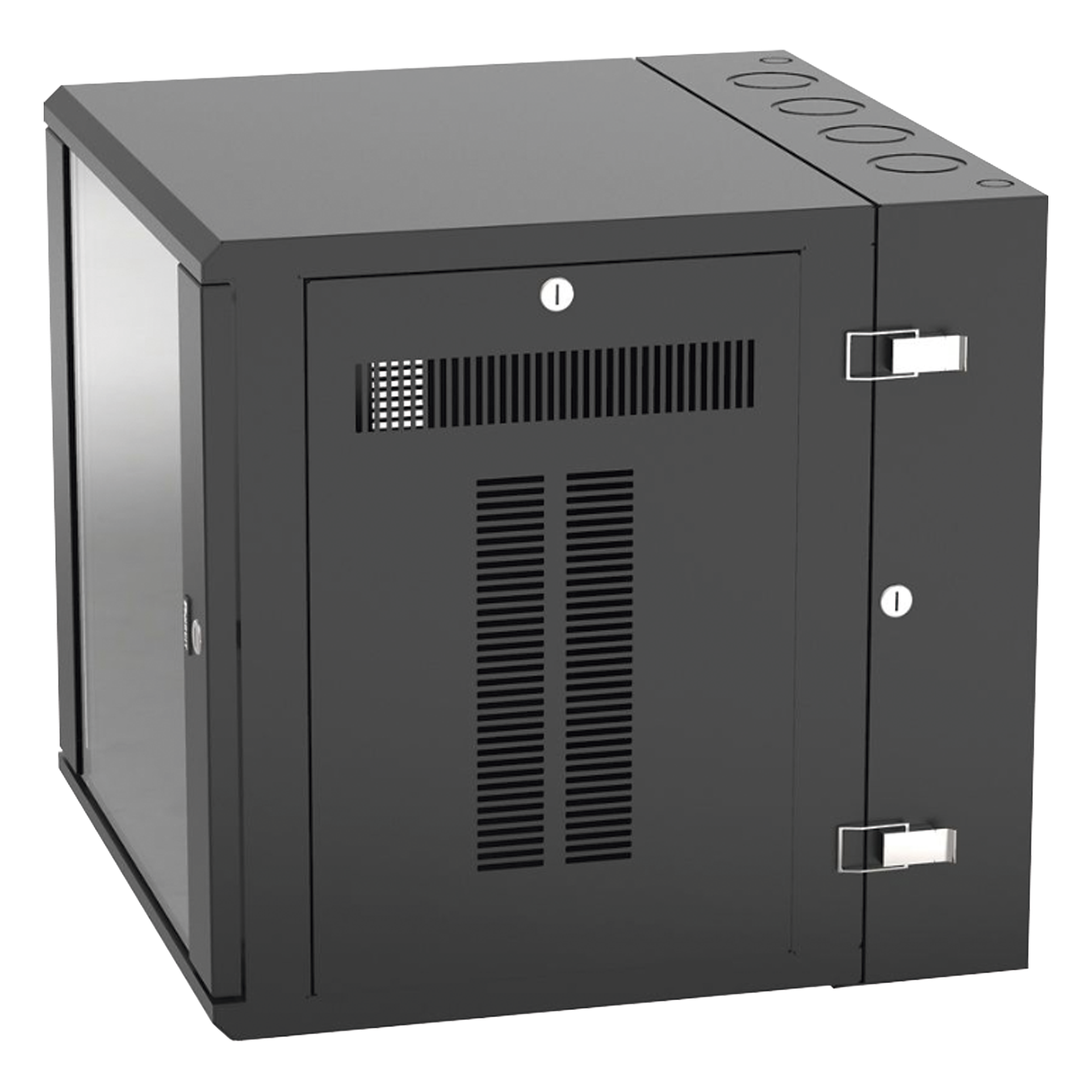 Gabinete de Montaje en Pared / 19in / 12 UR / 635mm (25in) Profundidad / Ventana de Seguridad / Acero y Vidrio Templado — PANDUIT · SKU PZWMC12W