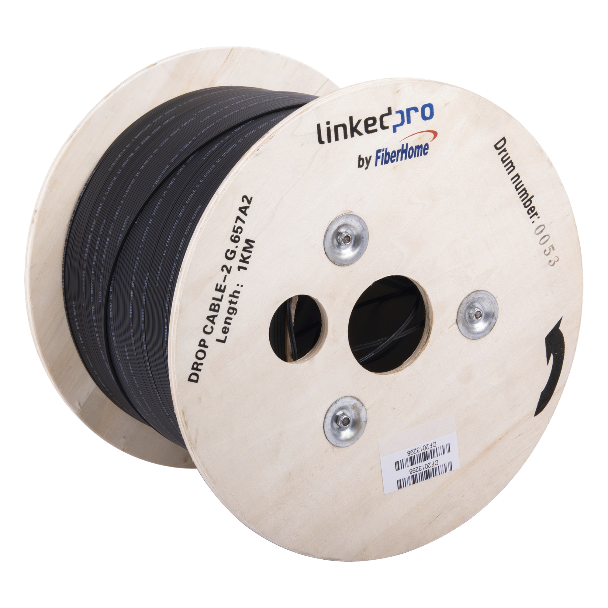 Carrete de Fibra Óptica Drop / 1 km / G.657A2 Bifibra / LSZH / Interior-Exterior / 3.28 ft (1 km) — LINKEDPRO BY FIBERHOME · SKU IC-DROPA2-2C
