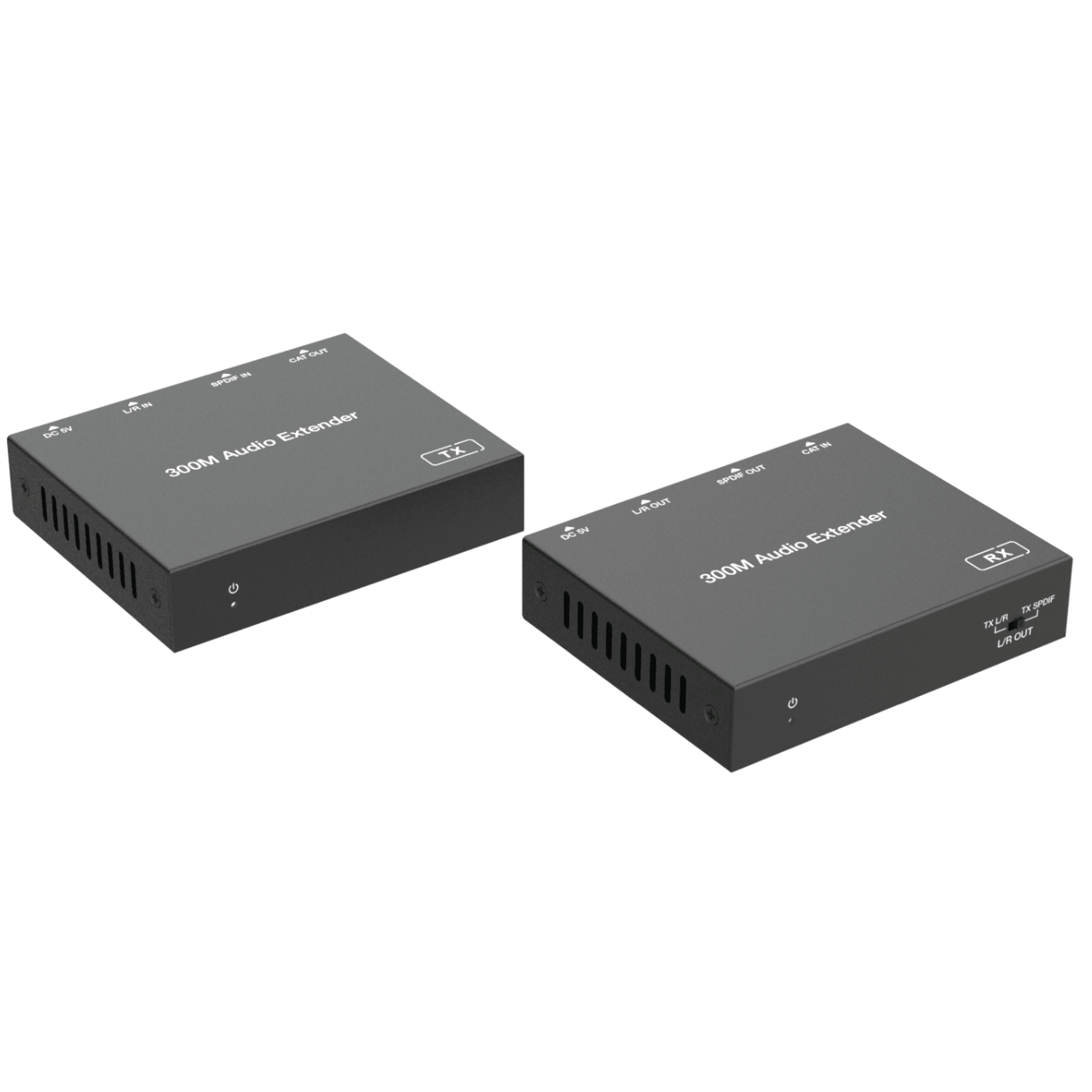 Extensor de Audio | Digital Óptico y Analógico | Transmisión hasta 300 m | Soporte 48/96/192 kHz | Selección de salida en receptor | Función POC bidireccional | Plug-and-Play | Ideal para HDTV, AVR y sistemas multizona