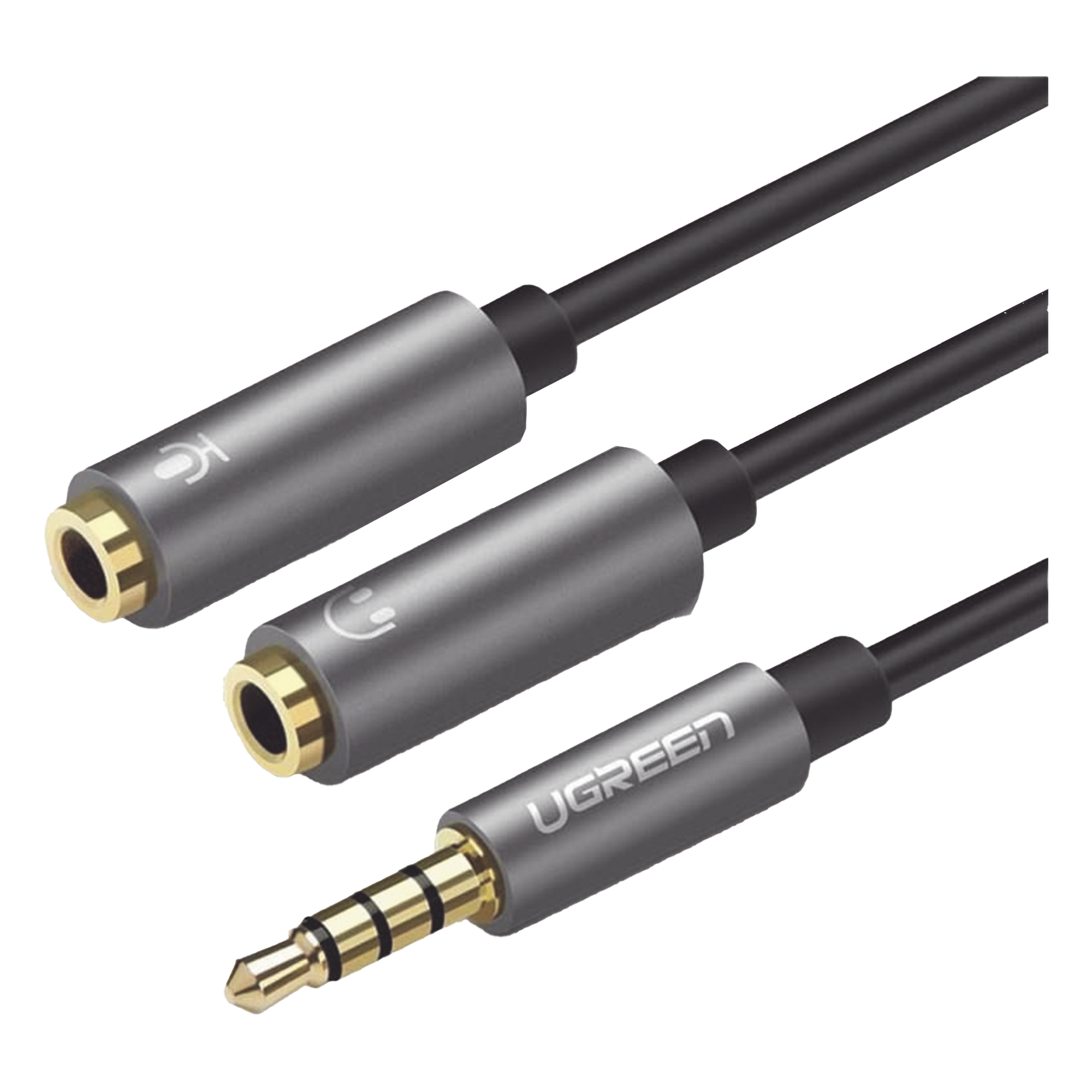 Divisor de Audio / 3.5 mm Macho a Doble Hembra / CTIA y TRS / Conectores Chapados en Oro / 20 cm (7.9 in) — UGREEN · SKU 30619