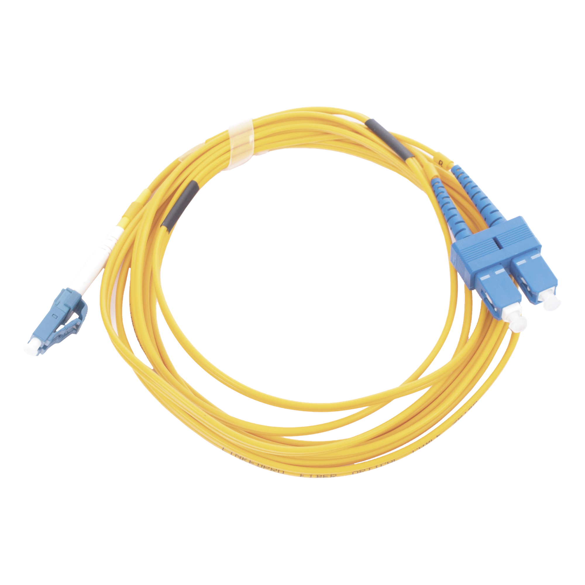 Jumper de Fibra Óptica / Monomodo 9/125 / LC/UPC-SC/UPC / Dúplex / PVC 2.0 mm / 3 m (9.84 ft) / Amarillo — LINKEDPRO BY EPCOM · SKU LP-FO-D-LCU-SCU-03