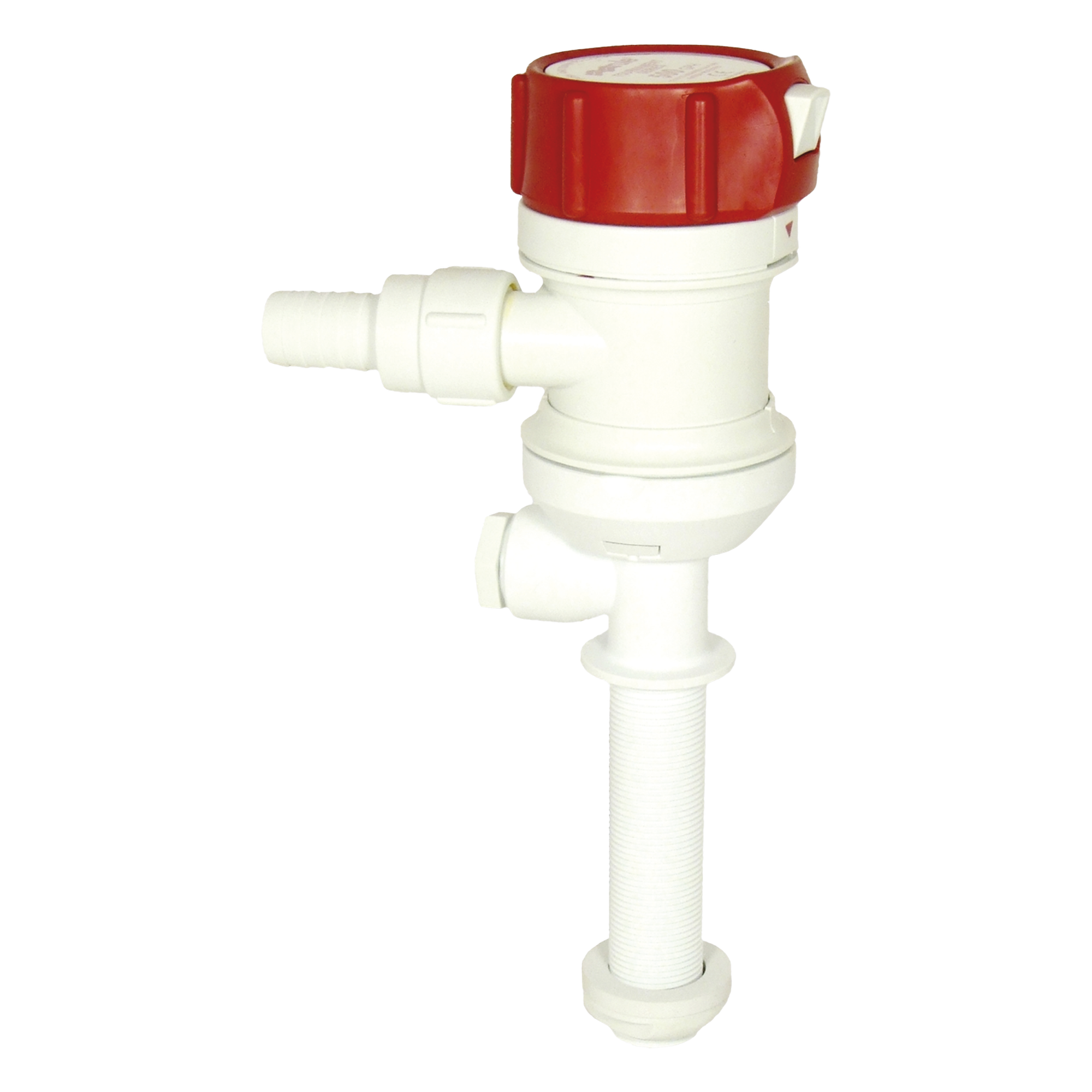 Bomba sumergible / 500 GPH (1893 LPH) / 12 VDC / 2.5 A / Descarga 19 mm (3/4") / Motor extraíble Tournament — RULE · SKU 401STC