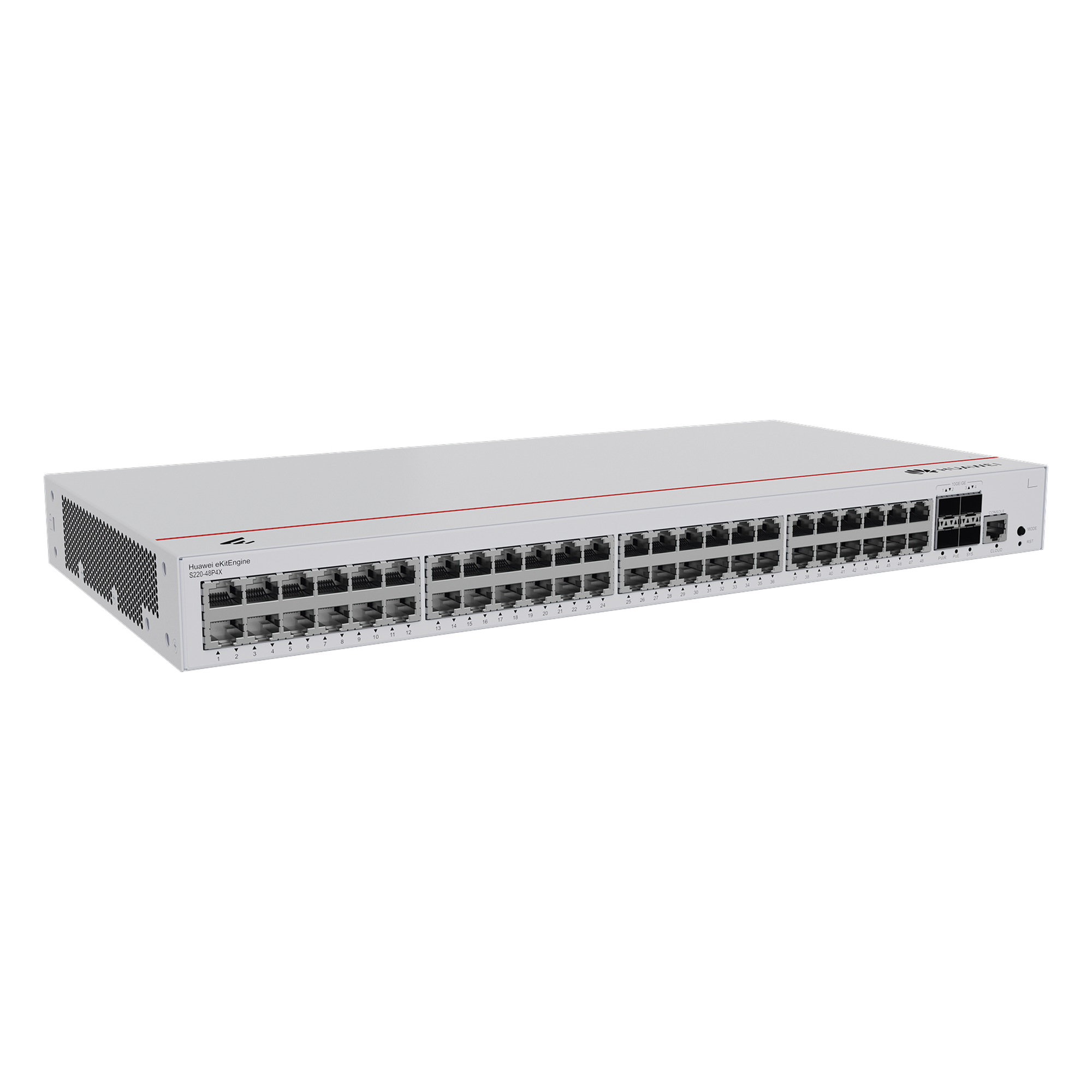 Switch PoE Administrable / 48 Puertos Gigabit / 4 Puertos 10GE SFP+ / PoE Perpetuo 380W / 176 Gbps / Capa 2
