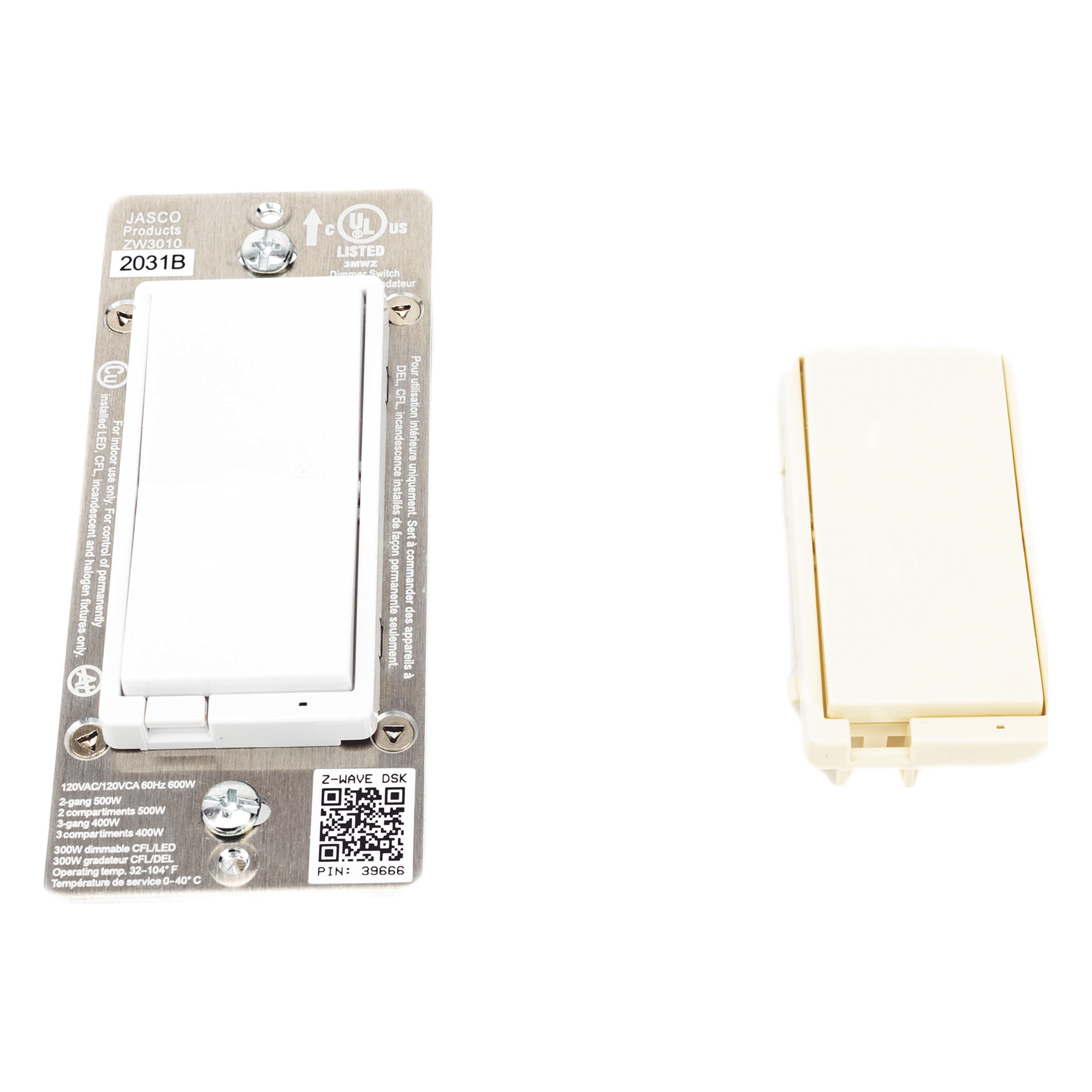 (ZWAVE) Dimmer, señal inalámbrica Z-WAVE, compatible con HUB HC7, C8, panel de alarma L5210, L7000, Total Connect. y Alarm.Com