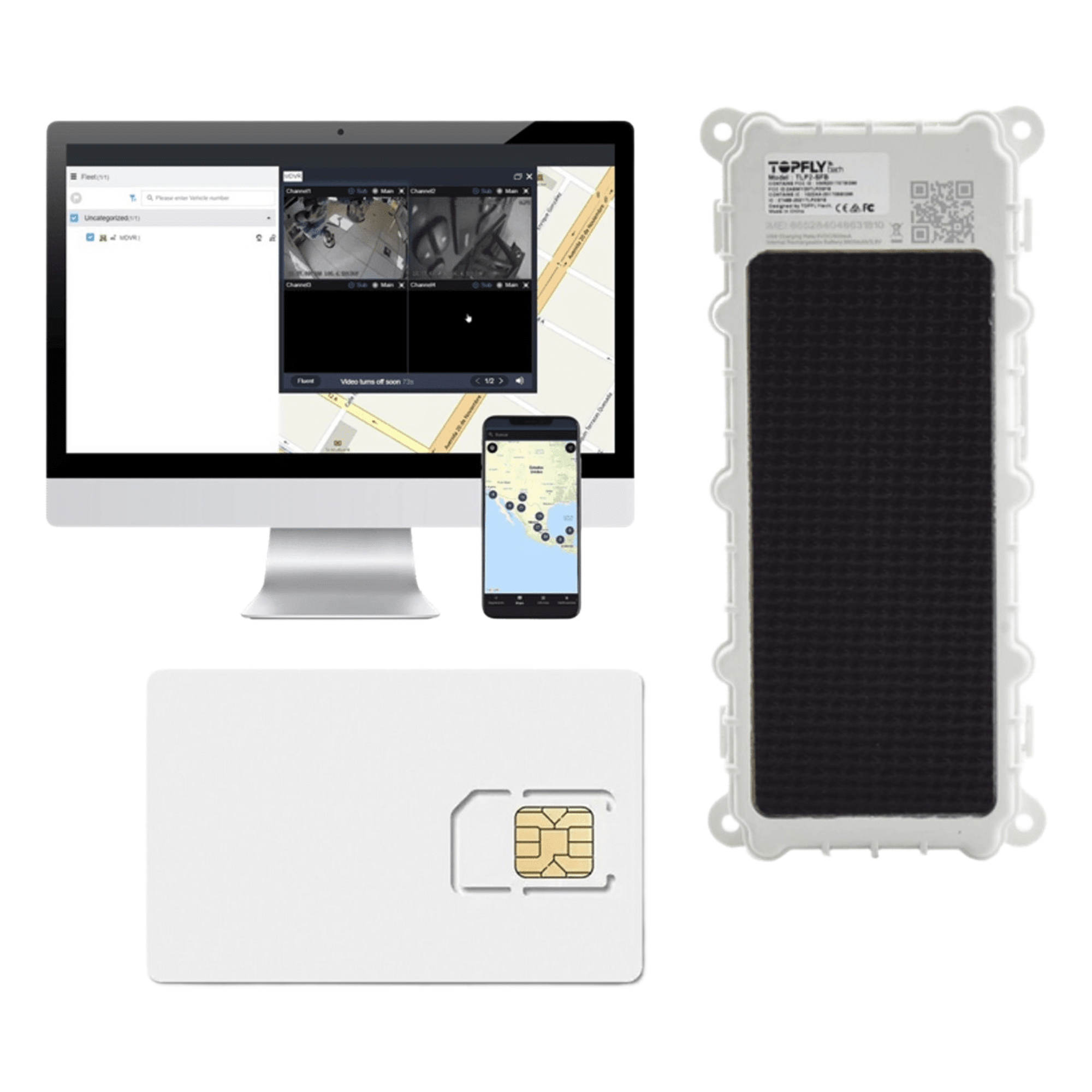 KIT Dispositivo de Seguimiento de Activos / Protección IP67 /  Recargable Li 9600 mAh / LTE Cat-M1/NB-IoT / Tamaño Compacto / Funciona con Energía Solar / + EPCOMGPSCODE + SIM500MB2Y — TopFlyTech · SKU TLP2SFBKITCODE