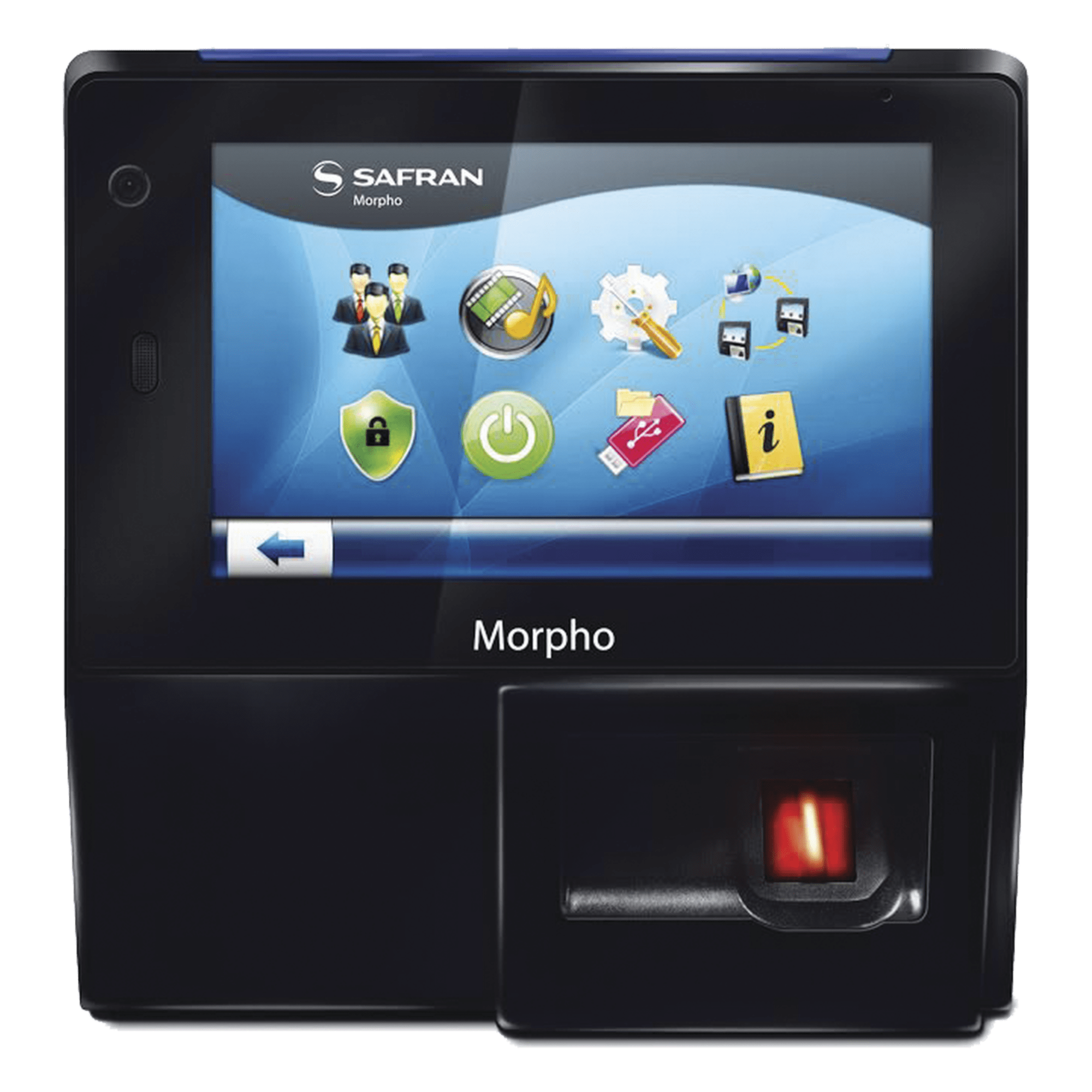 Lector de huella biométrico / Control de acceso y asistencia / IP65 / PoE / Pantalla táctil / 5000 usuarios / Mifare integrado — IDEMIA (MORPHO) · SKU 293-638-877