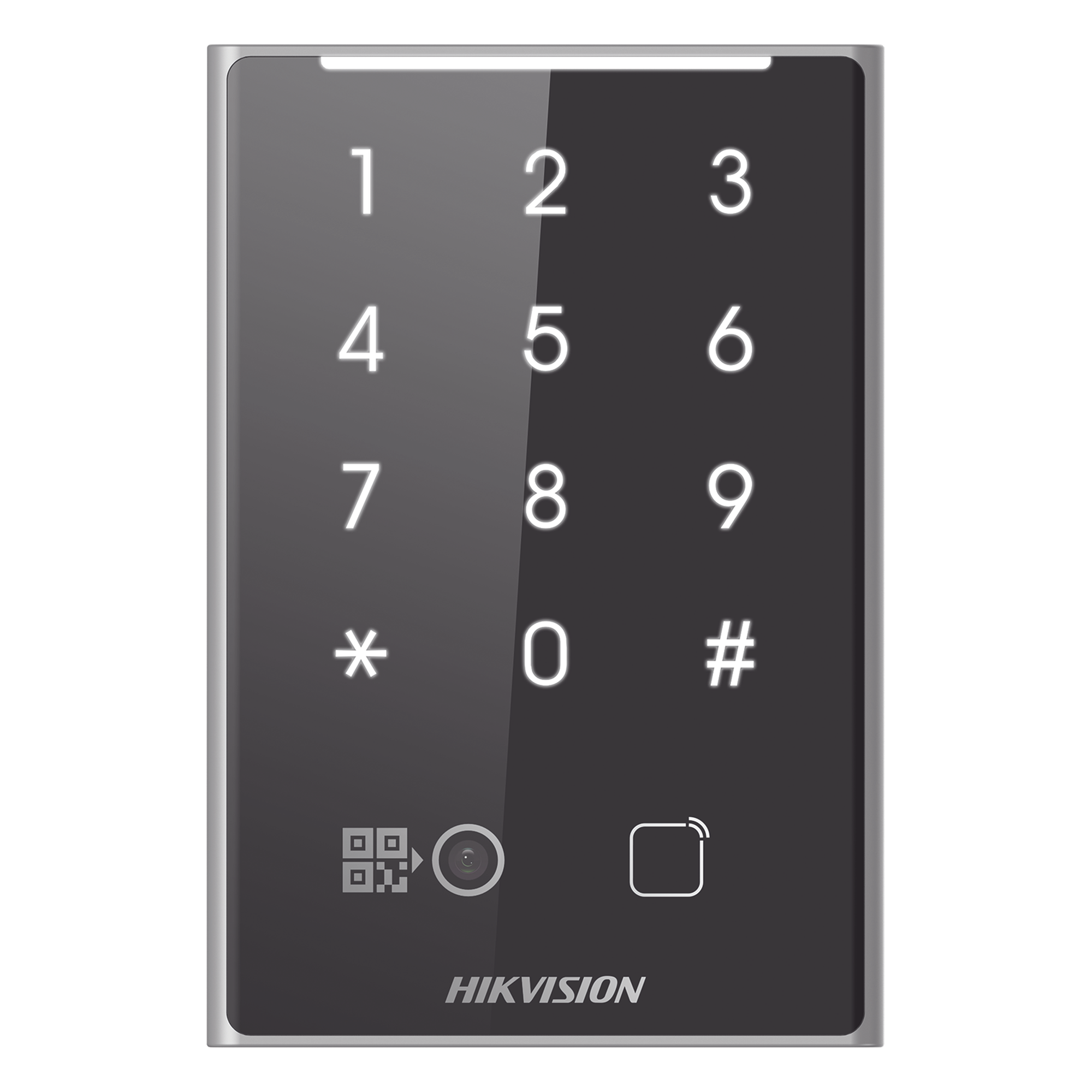 Lector de Acceso / Tarjetas PROX EM 125 kHz / Código QR / Teclado / RS485 y Wiegand / IP65 — HIKVISION · SKU DS-K1109EKB-QR