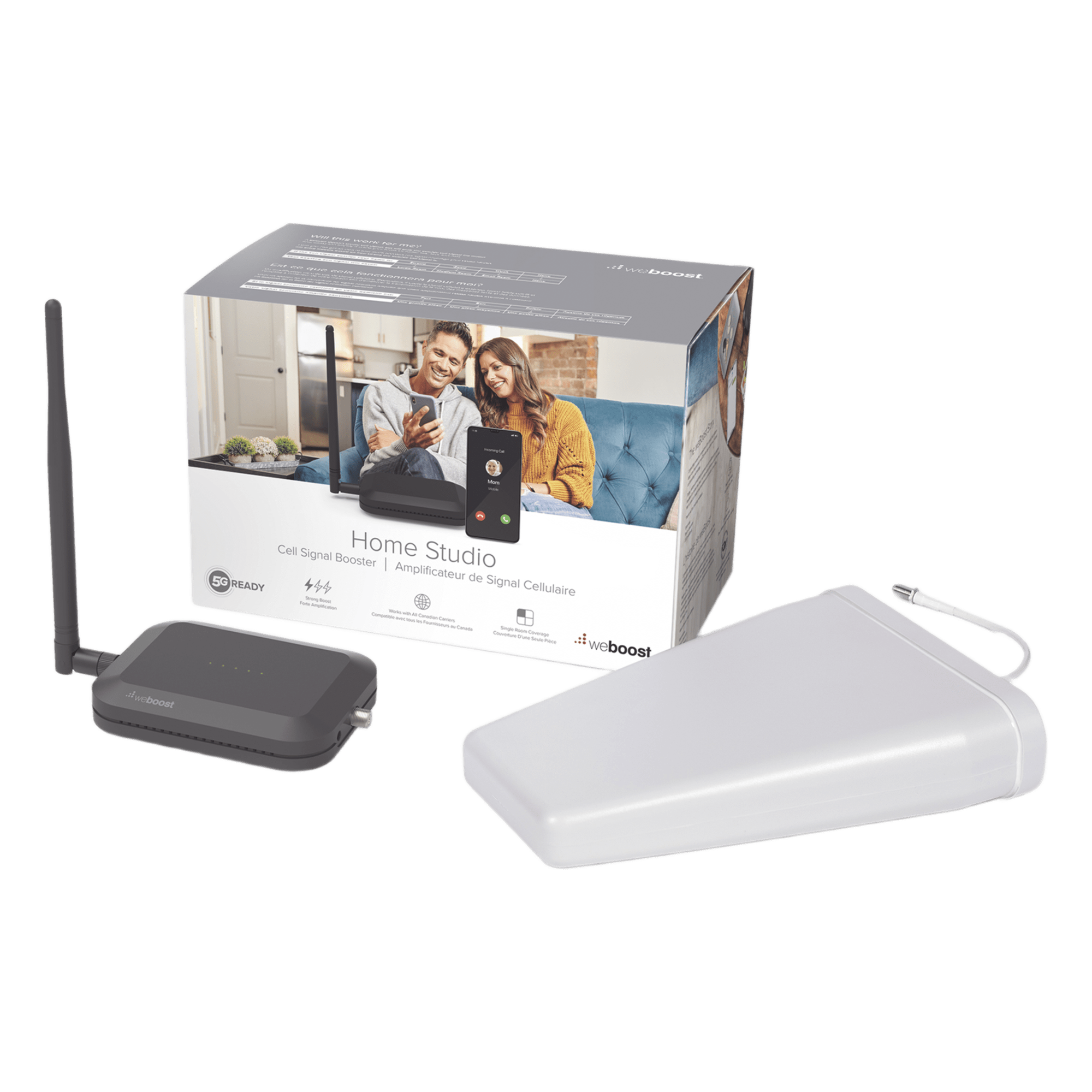 Amplificador de Señal Celular / 2G 3G 4G / Cobertura 60 m² (646 ft²) / Multibanda 850-1900-2100 MHz / Múltiples Usuarios / Antena Integrada — WILSONPRO / WEBOOST · SKU 530-166