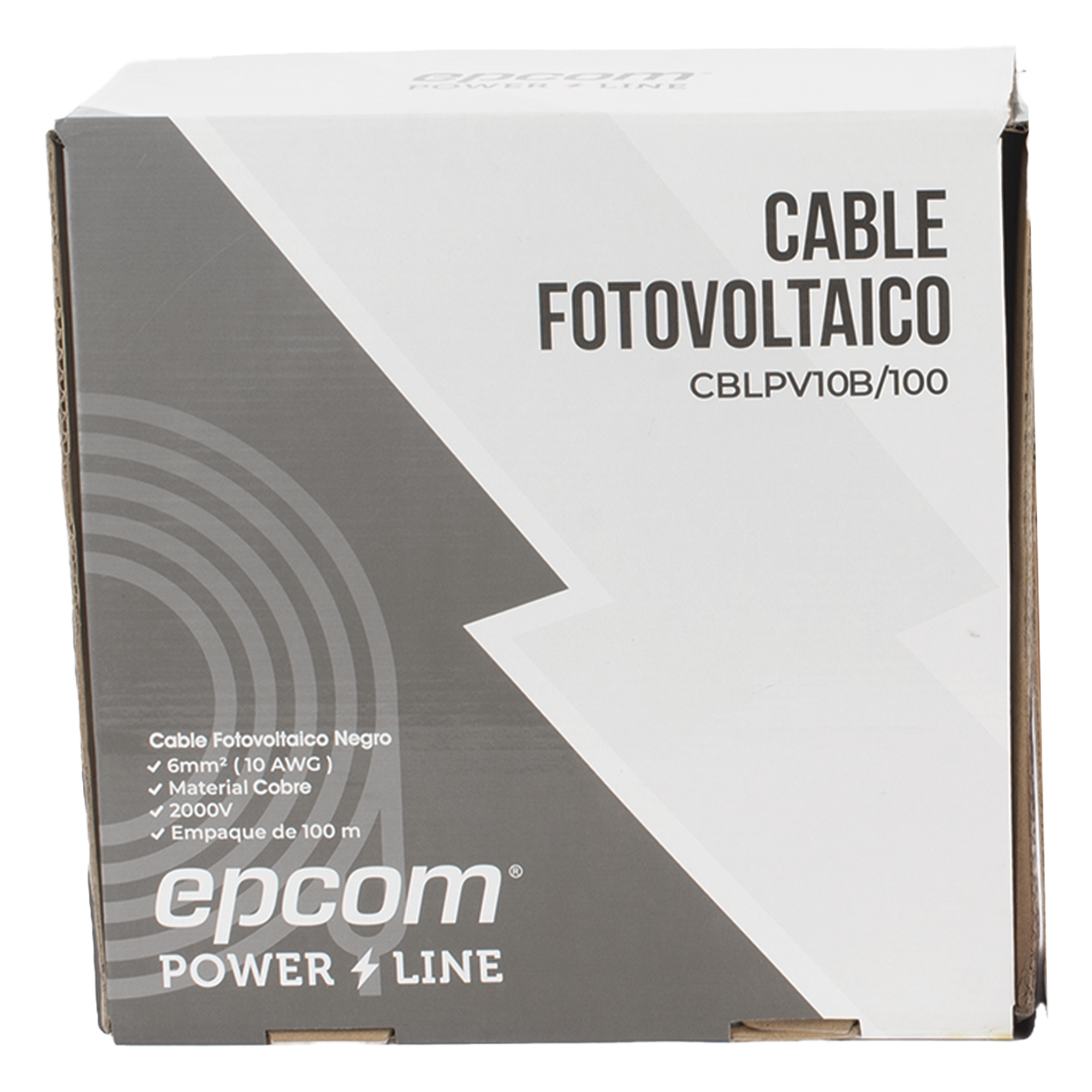 Kit Cable Fotovoltaico / 2 Rollos de 100 m (328 ft) / Calibre 10 AWG (6 mm²) / Cobre Tipo PV / 1000/2000 V / -40°C a 120°C