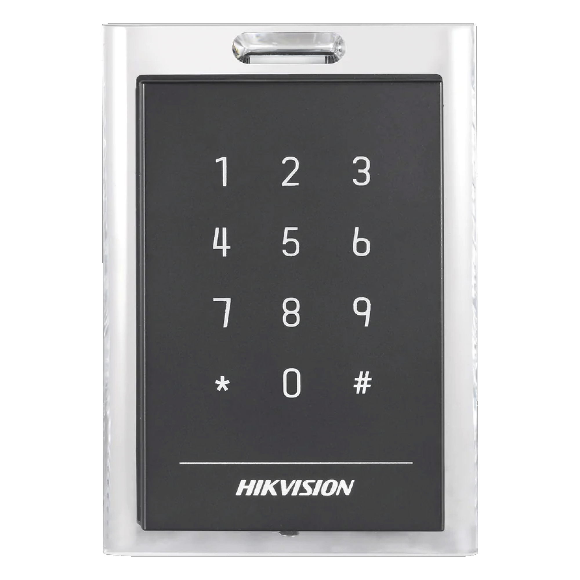Lector de Acceso MIFARE y Contraseñas / IP64 / Wiegand W26/W34 y RS-485 / 13.56 MHz / Teclado Integrado / -20°C a +65°C (-4°F a 149°F) — HIKVISION · SKU DS-K1101MK