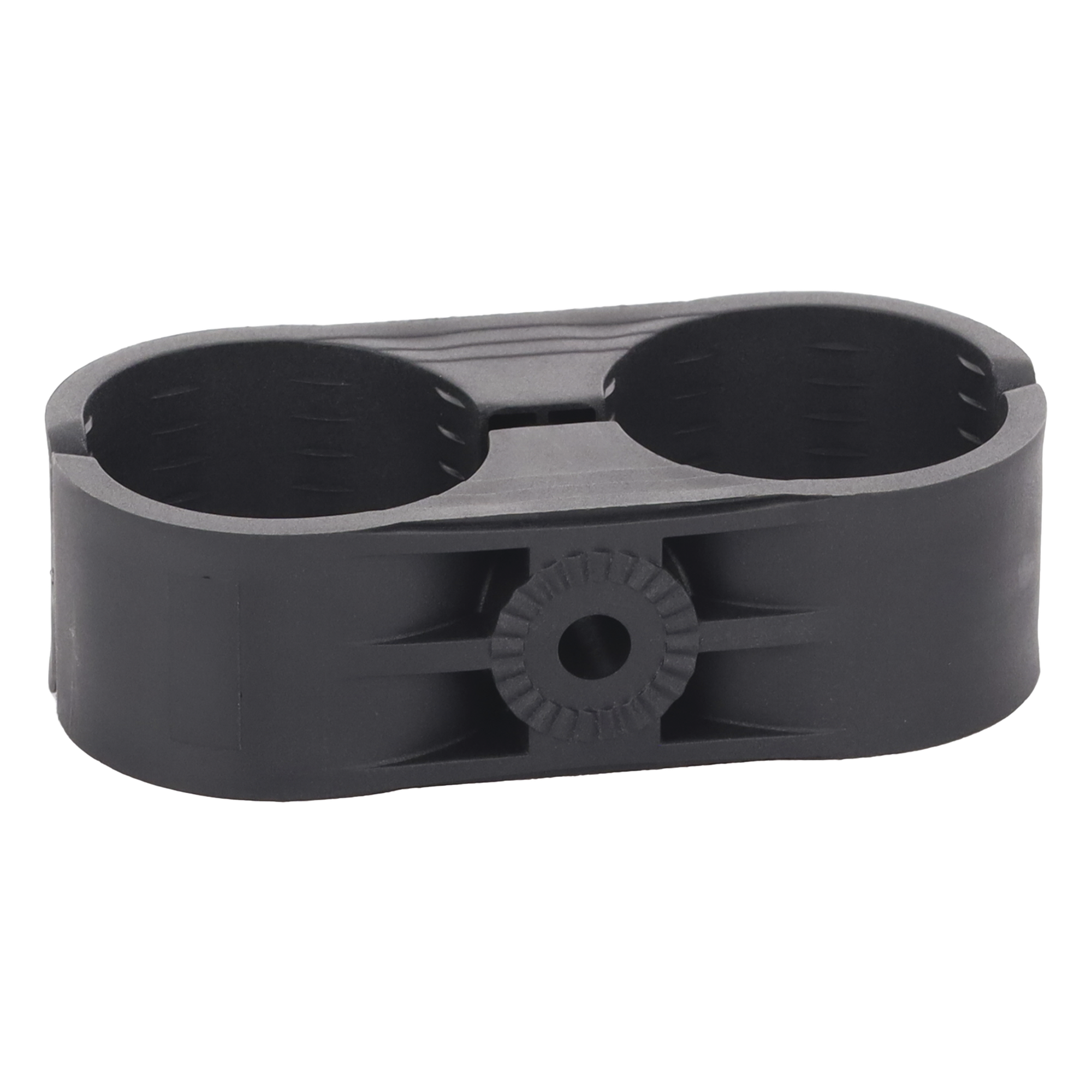 Sujetador Plástico para Cable Coaxial / 2 Cables / 2-1/4" / Ajuste 2.48 a 2.56 in (63 a 65 mm) / Montaje Varilla 3/8" o M10