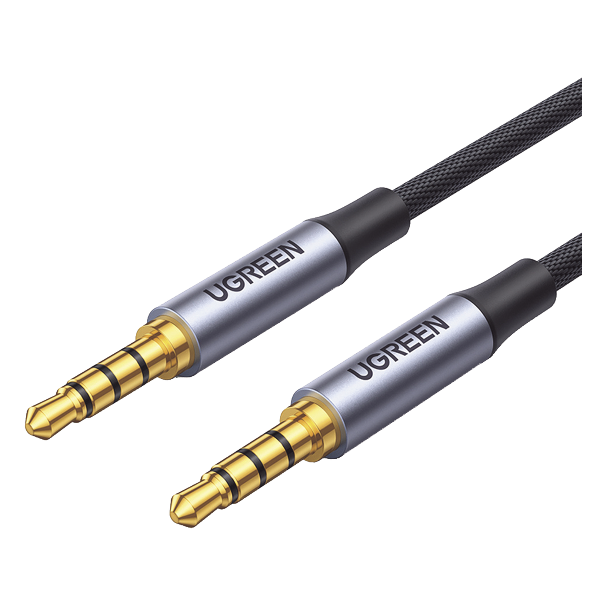 Cable Audio Estéreo / Conector 3.5 mm / TRRS 4 Polos / Doble Blindaje / Nylon Trenzado / 2 m (6.6 ft) — UGREEN · SKU 20782