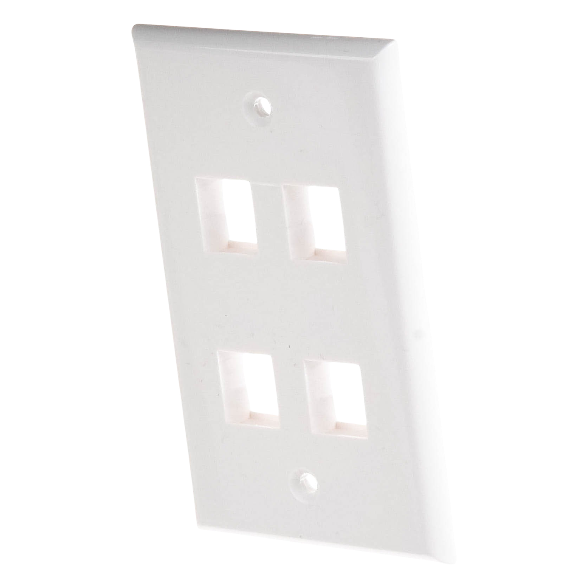 Placa de Pared de 4 Puertos, Keystone, Color Blanco