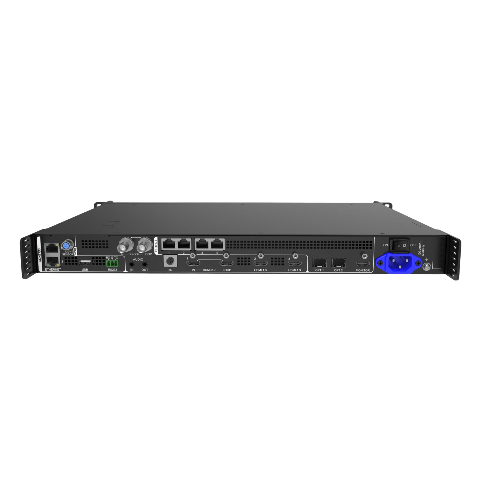 Controlador All-in-One para Videowall LED / 2.6 Millones de Píxeles / 4K×2K@60Hz / 6 Capas Simultáneas / 4 Puertos Ethernet Gigabit / Fibra Óptica 10G